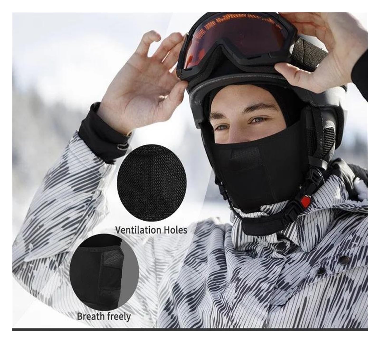 Máscara de Esquí Máscara de Viento Máscara para mantener la motocicleta, deportes de invierno, ciclismo, máscara facial completa, calentador de cuello, bufanda para hombres y mujeres, gorro polar para