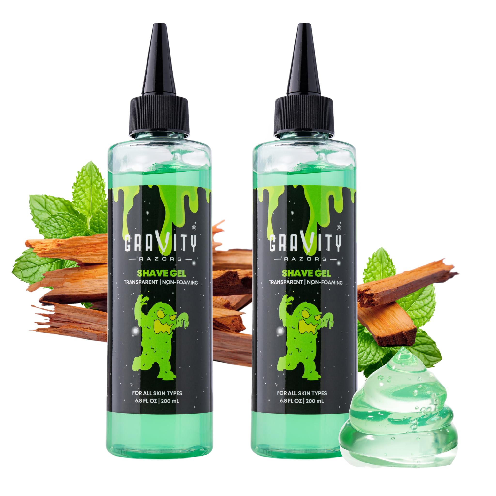 Non-Foaming Shave Gel for Men - Professional Barber-Grade Shaving Gel Moisturizing Skin Replenishing Smooth Close Shave 6 8