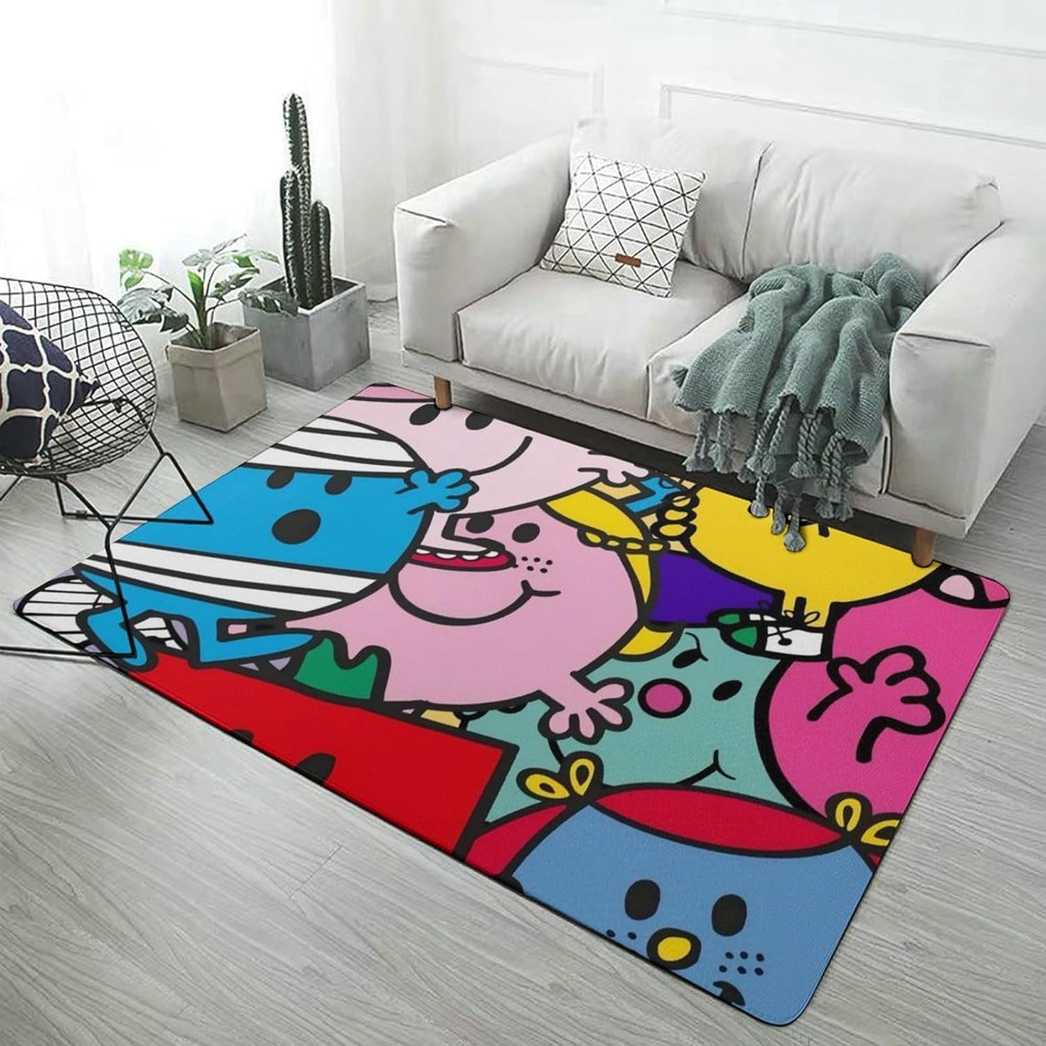 カーペット ミスターメン リトルミス じゅうたん 絨毯 150cm&times;100cm ラグ リビングマット おしゃれ 滑り止め付き オール