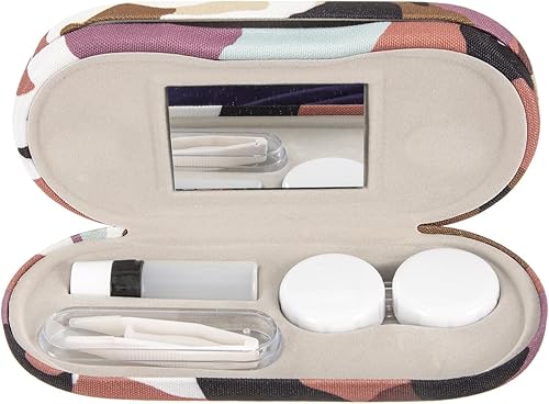 Healifty Estuche para lentes de contacto y estuche para gafas, funda doble 2 en 1, con removedor de pinzas de espejo, caja de almacenamiento de