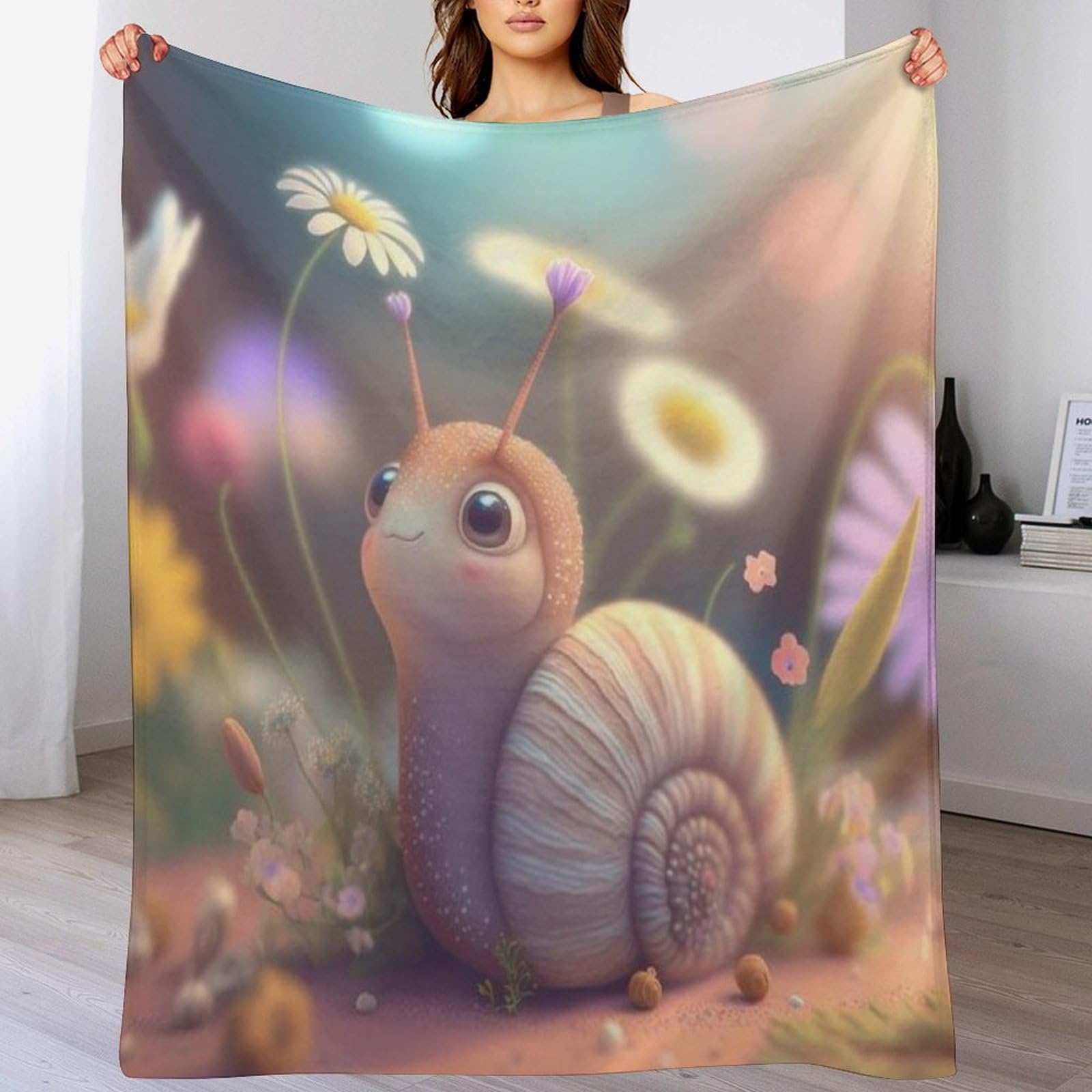 Couverture en escargot mignon plaid en flanelle douce pour lit et canapé 130x180cm