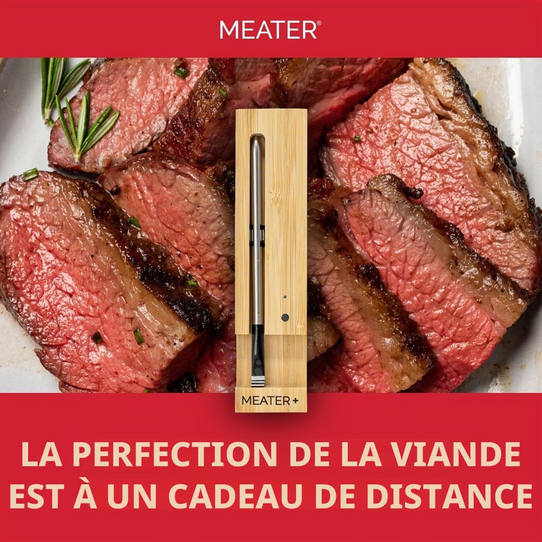 MEATER Plus Thermomètre à Viande Intelligent Sans Fil Bluetooth WiFi Jusqu'à 50m