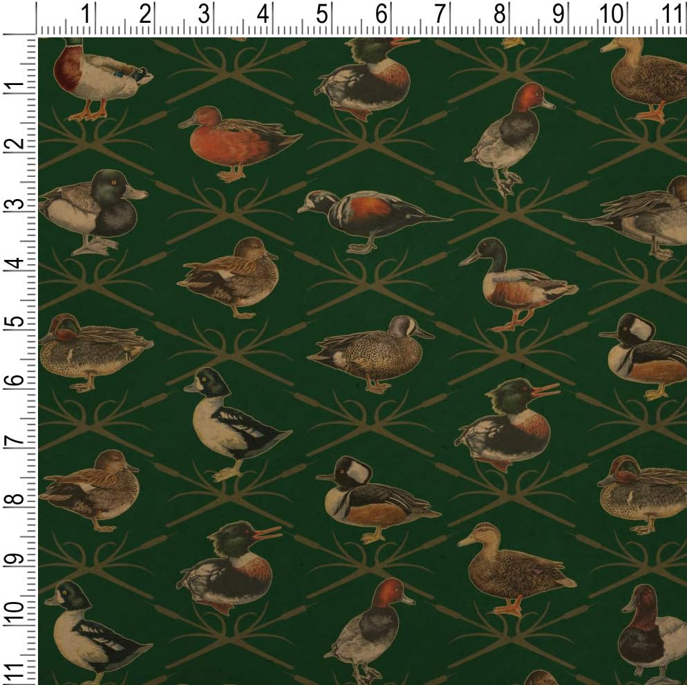 GRAPHICS & MORE Reeds and Ducks Pattern Mallard Wood Redhead Hooded Merganser Premium Kraft Roll Gift Wrap Wrapping Paper