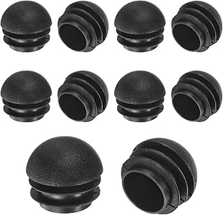 10-Pack Spherical Plastic Hole Plugs, 1" (25mm) Plastic Tubing End Caps for Patio/Chairs/Fences, Metal Tubing Leg Cap, Furniture Pipe Insert Sliders Glides