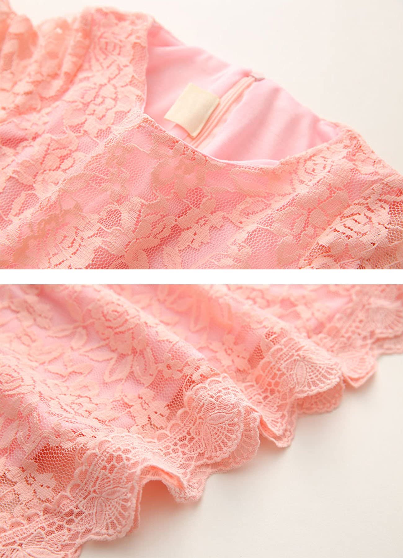 Vestidos de Bautizo Bordado Flor para Niñas 1-14 años Encaje Boda Fiesta