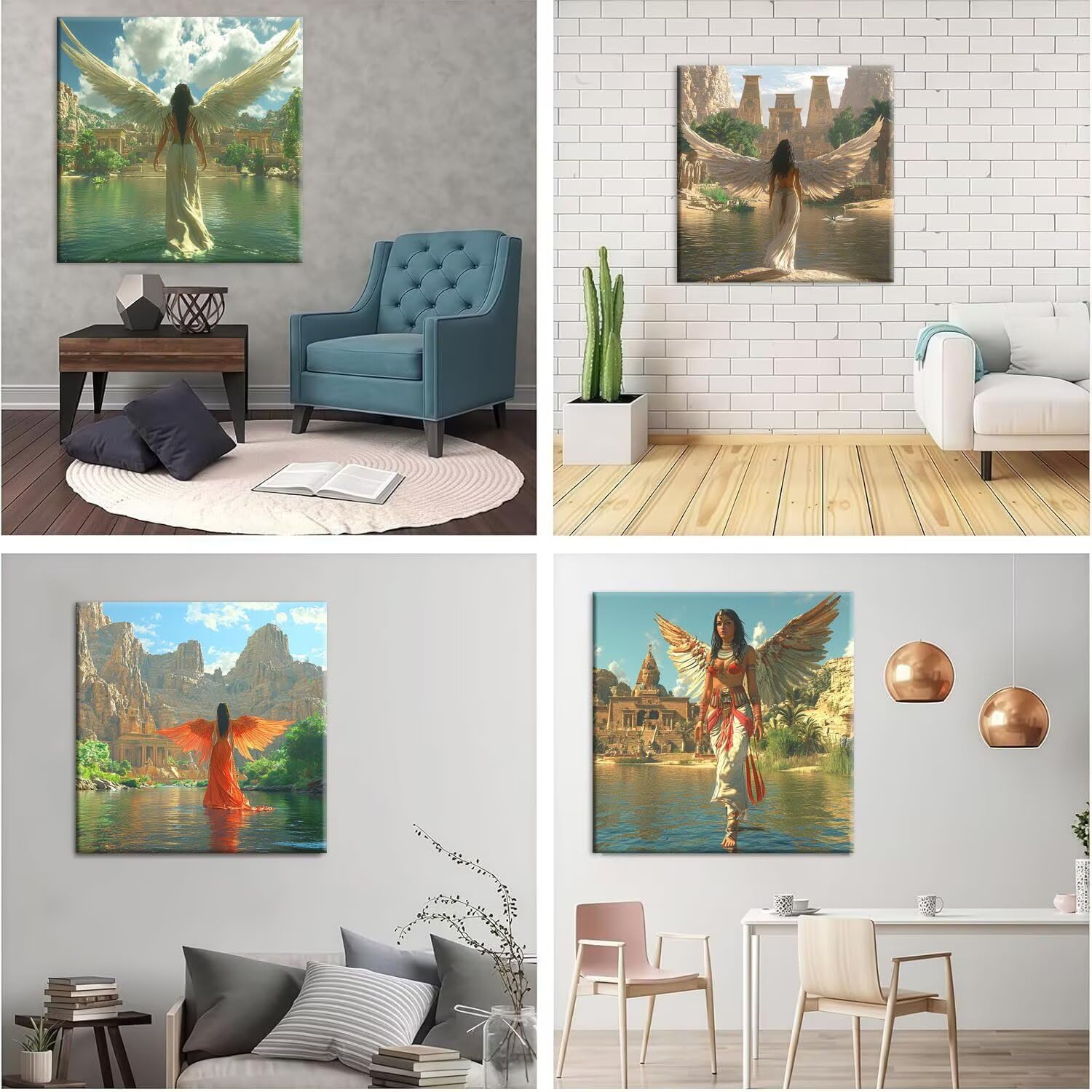 Frau Engel Diamond Paining, 5D Diamant Painting Bilder 60x60cm t-626 | 4 Pack Diamond Painings Erwachsene, 5D DIY Diamant Malerei Mosaikherstellung für Relaxation and as a Wall Deko Geschenk