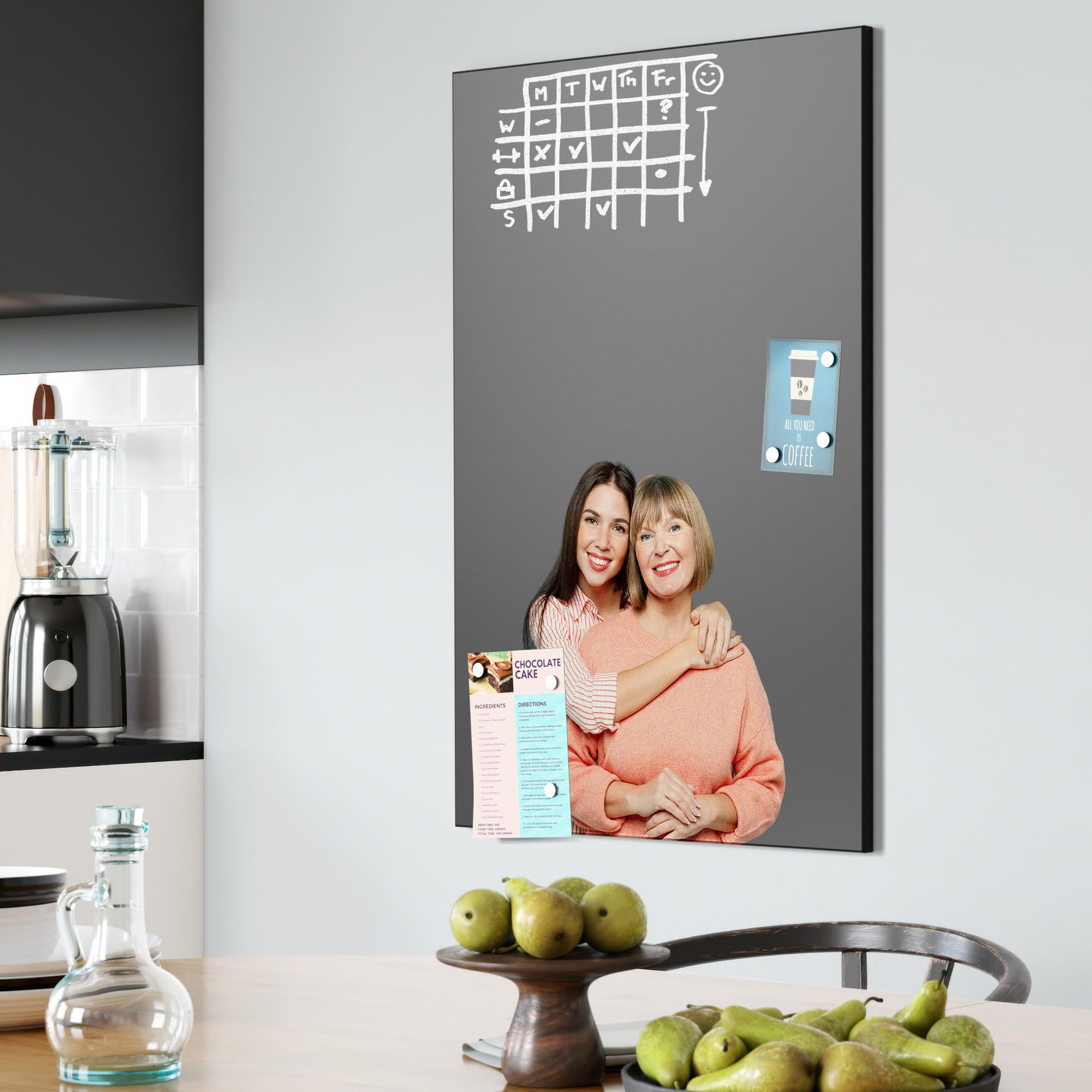 DEQORI Lavagna magnetica in metallo con stampa UV | Lavagna magnetica scrivibile e magnetica verticale o orizzontale 60 x 90 cm - Decorazione da parete per ufficio e cucina