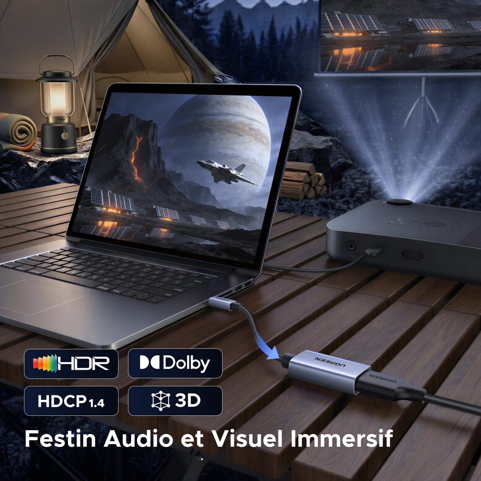 UGREEN 4K 30Hz Mini DisplayPort vers HDMI Adaptateur Thunderbolt 1/2 Unidirectionnel Convertisseur Mini DP vers HDMI 2K 60Hz 1080P 120Hz Compatible avec Mac Mini MacBook Air Pro Moniteur HDTV(1 Pack)