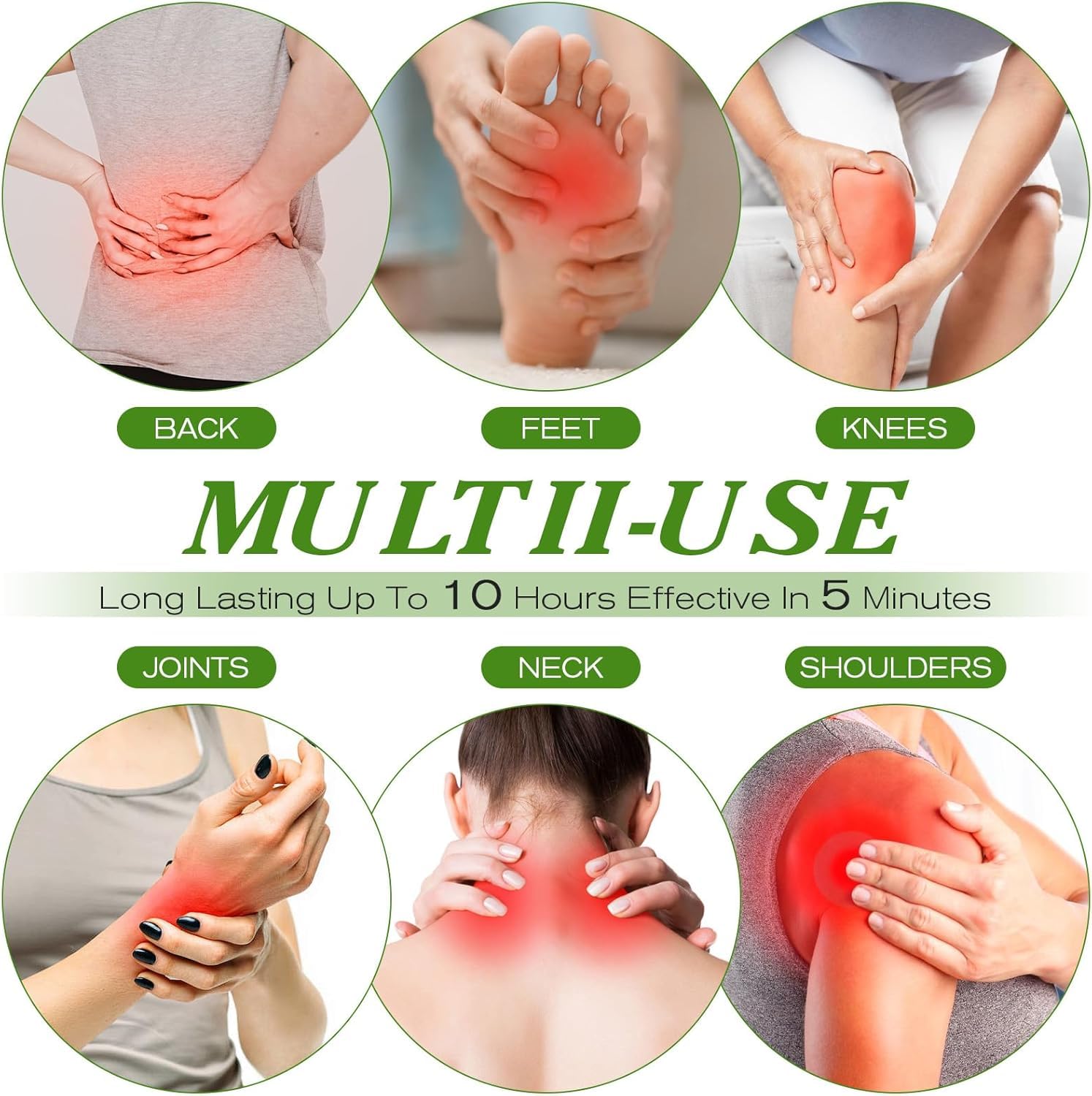 Lot de 50 patchs anti-douleur au gingembre pour soulager la douleur pendant 10 heures, genoux, dos, hanches, cou, épaules