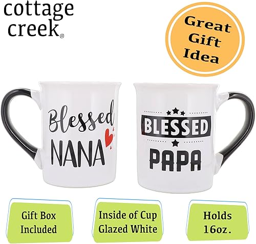 Miniatura 3 de Cottage Creek Regalos de Navidad para abuelos: 2 tazas de café de cerámica de 16 oz