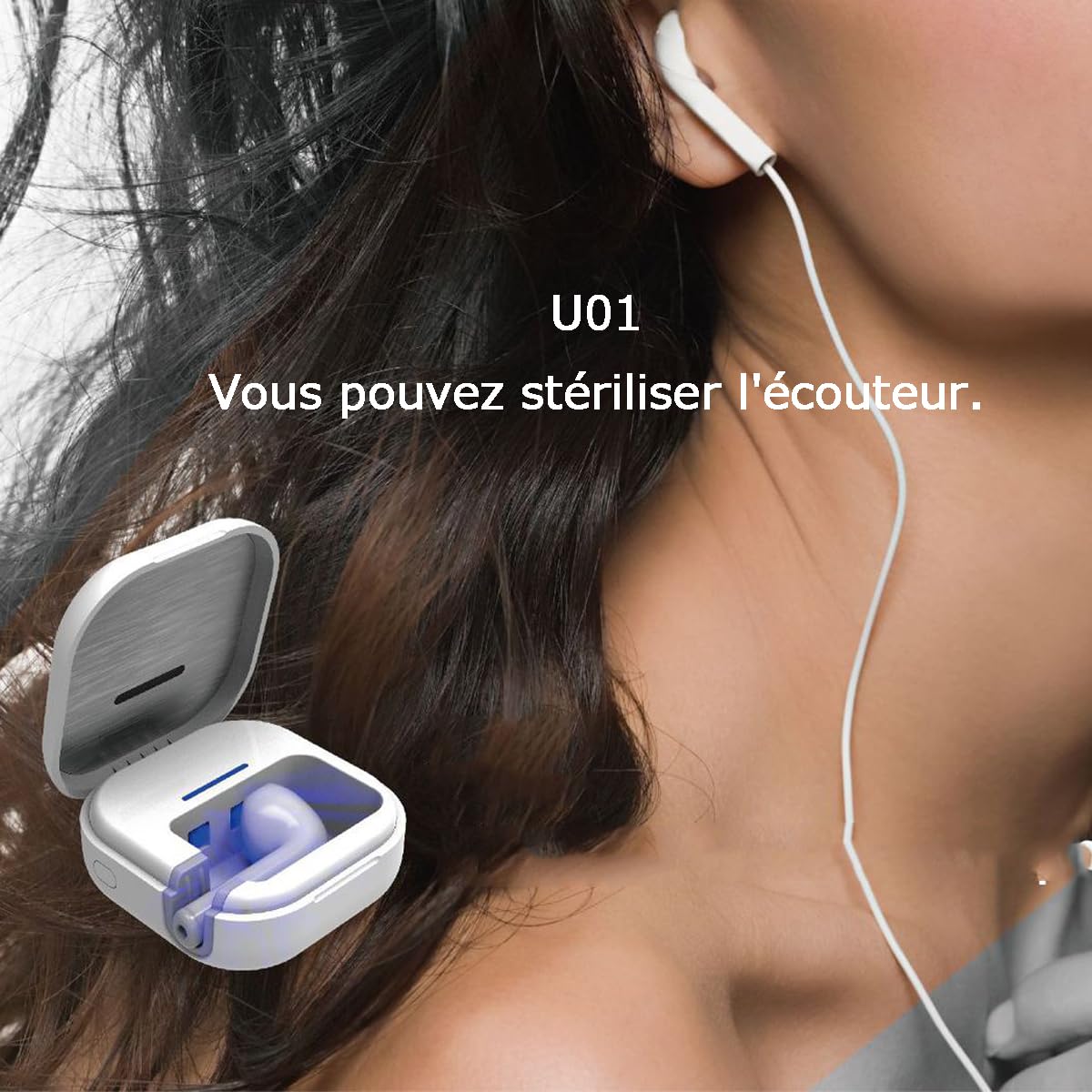 Boîte de désinfection de brosse à dents ultraviolette portable multifonctionnelle UV-C, désinfection des écouteurs + smart + montage mural, chargement USB, brosse à dents universelle (A)