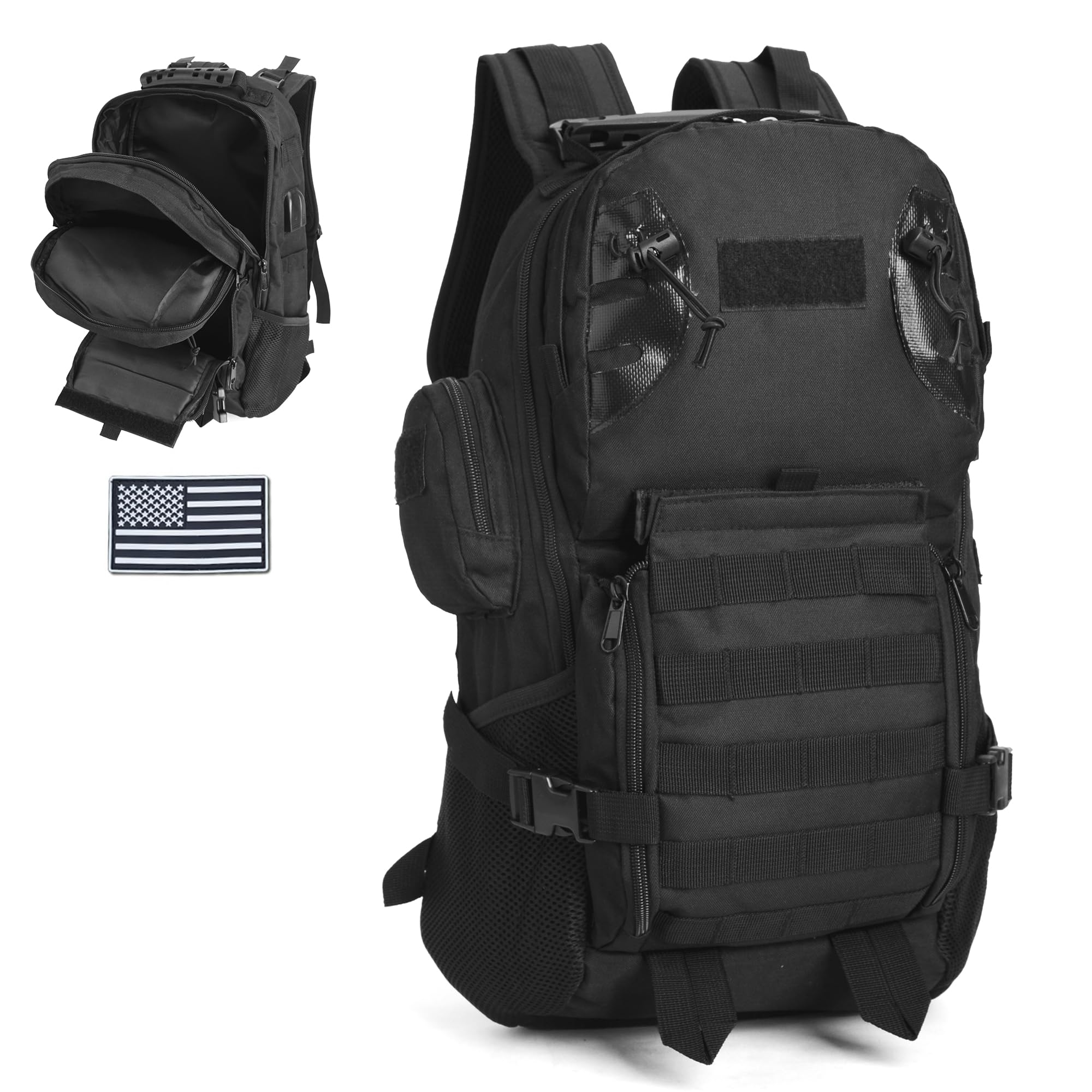 Military Tactical Backpacks For men Survival Army Rucksack Black-image-11