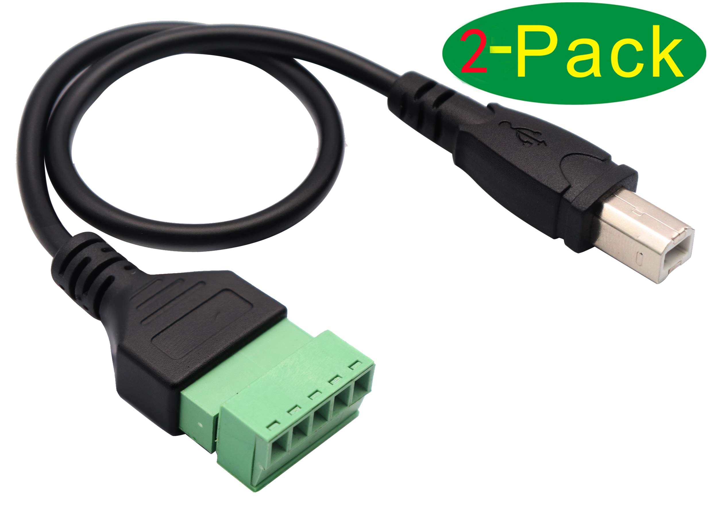 ZdyCGTime USB Screw Terminal Block Connector USB 2.0 A Male Plug To 5 Pin Way Female Bolt Screw With Shield Terminals Pluggable Type Adapter Connector Converter 300v 8a2packs
