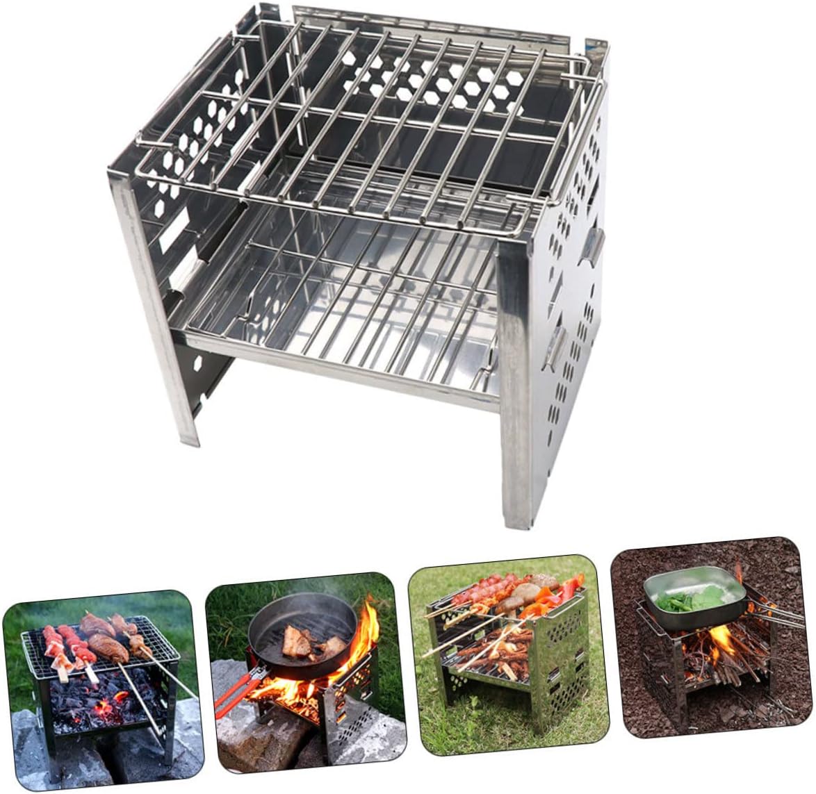 Portable Bbq Grill Camping Bbq Set Charcoal Grill Outdoor Cooking Gadget