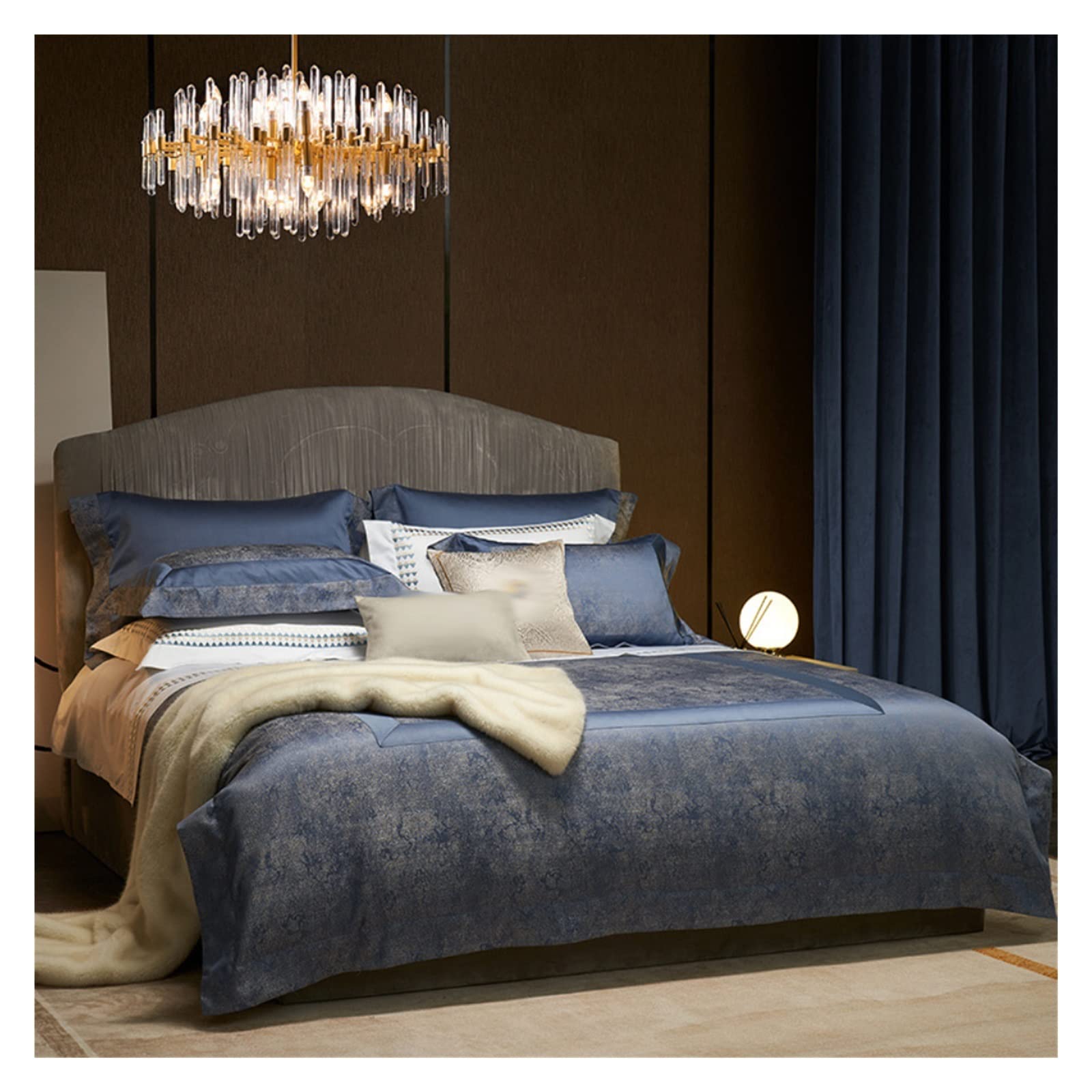 Sbcgfy Cotton Bedding Four-Piece Bedding Long-Staple Cotton Duvet Cover Sheets Bed Linings, 200 * 230Cm