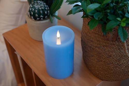 Miniatura 22 de Velas de pilar sin llama parpadeantes con temporizador remoto, vela LED que funciona con pilas de hasta 400 horas, velas de cera real con llama