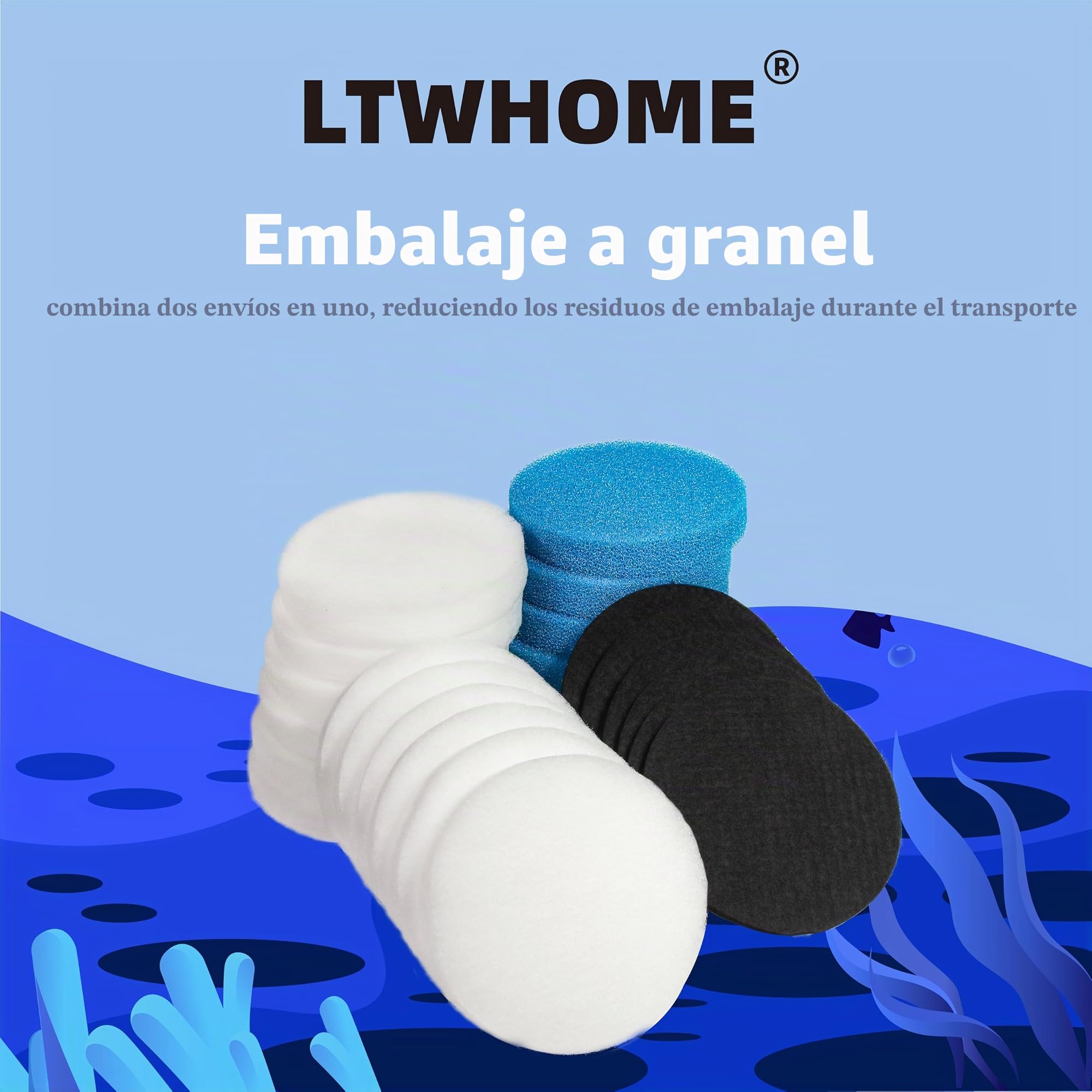 Filtros de carbón, filtros gruesos y almohadillas de filtro fino serie compatibles con Eheim Classic 2217/600 2616175 (paquete de 24)