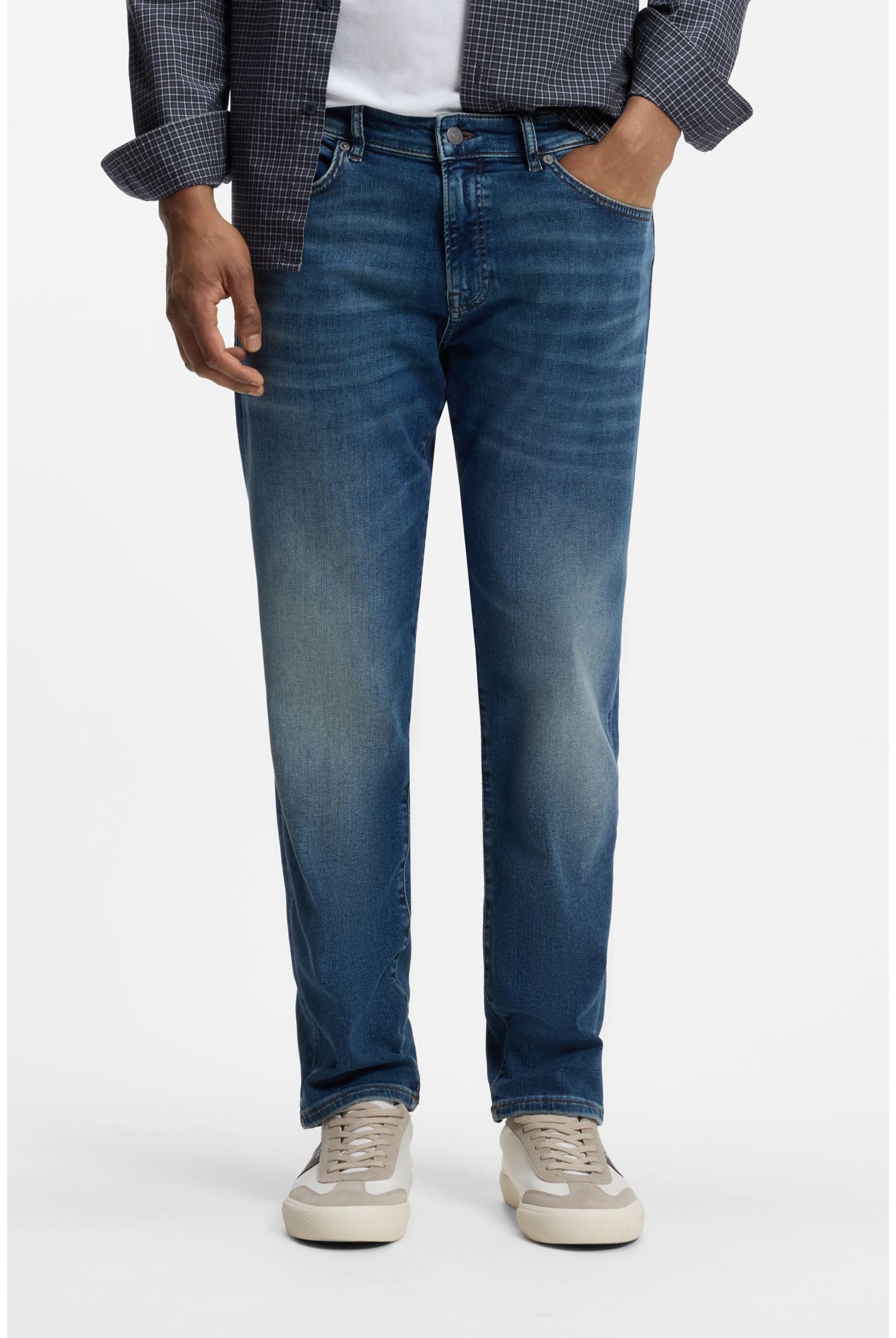 Boss RE.Maine BO Maine - Vaqueros de Corte Regular para Hombre de Mezclilla elástica Azul