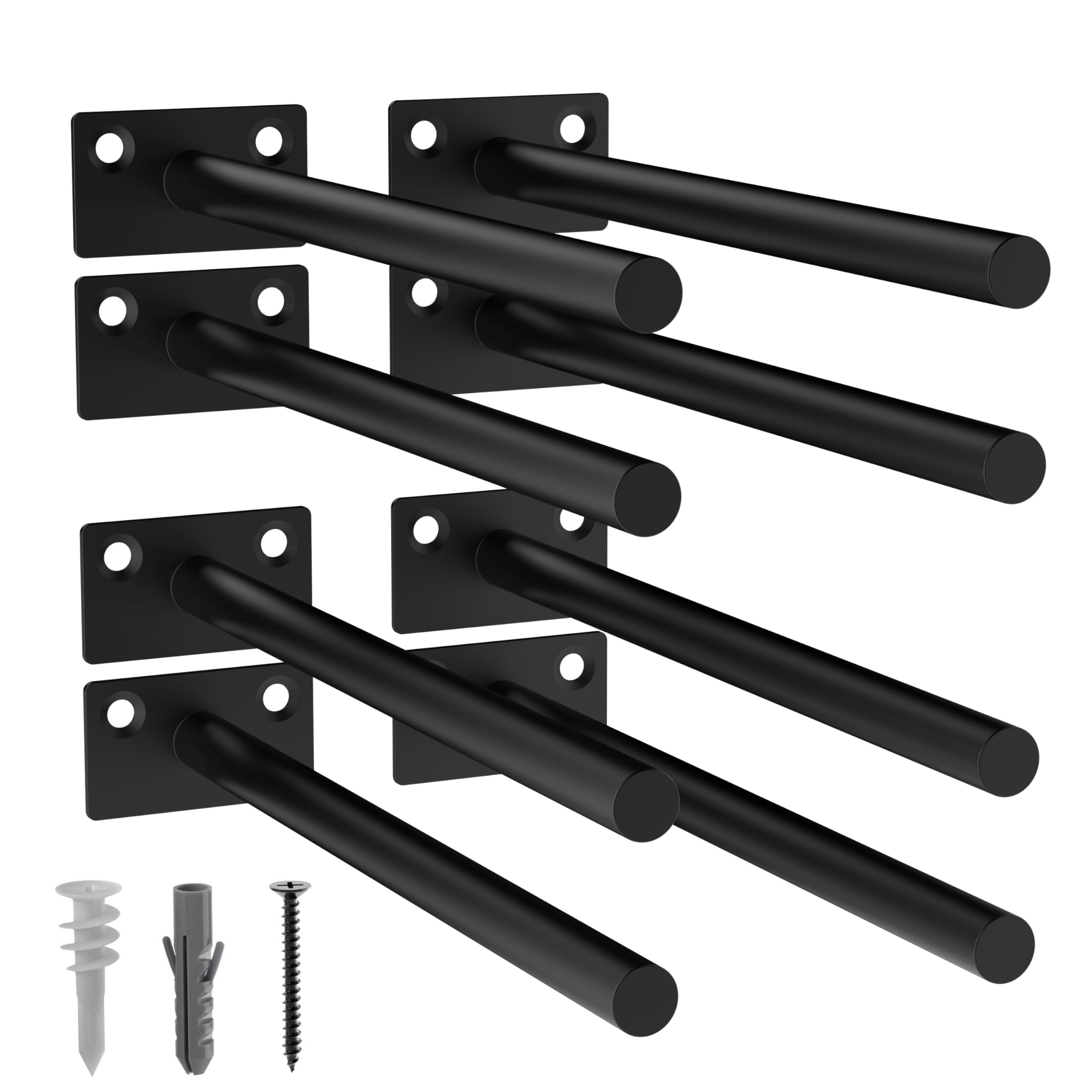 LEOPO Black 8-Pack 8 inch Floating Shelf Brackets