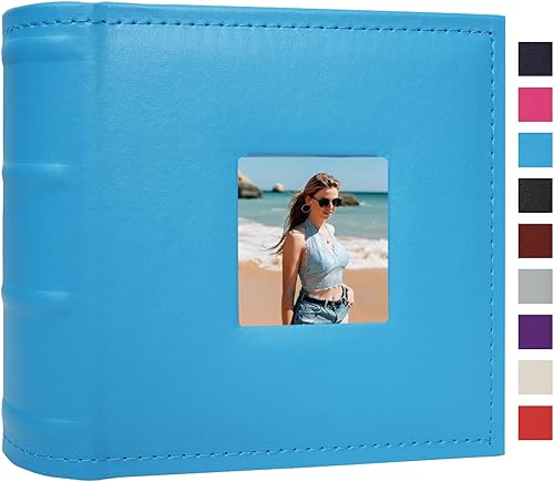 Miniatura 25 de Álbum de fotos pequeño de 4 x 6 pulgadas, paquete de 2 libros de fotos de cuero, cada mini álbum de 26 páginas tiene capacidad para 52 fotos