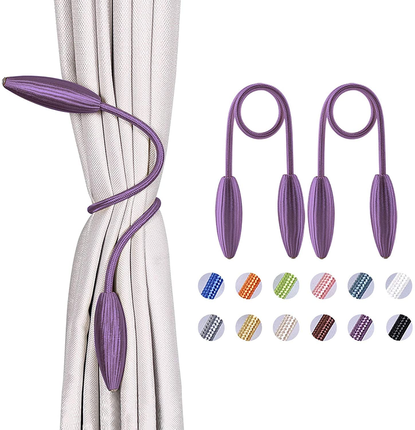 HomeCloud Curtain Holder tieback |Stright Design tie Backs for Curtains, Decorative Unique Design 2 pcs (Purple)-image-37
