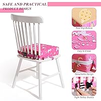 Vista 8 de Asiento elevador para mesa de comedor, asiento elevador de apoyo más fuerte para mesa lavable, 2 correas más seguras, parte inferior antideslizante