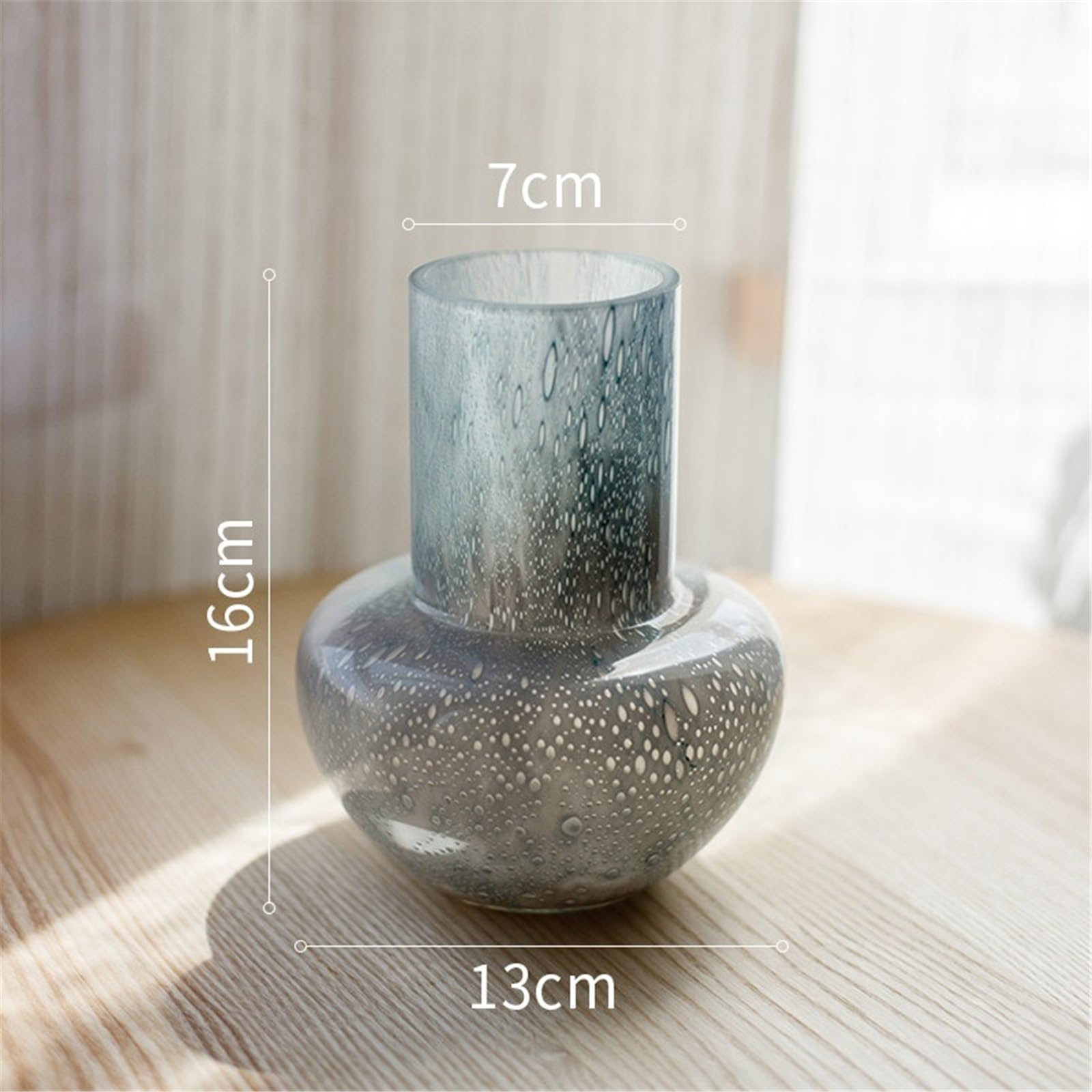 Vases en Verre moucheté Modernes, Vase à Fleurs décoratif de 16cm Haut for la Maison et Les centres Table Décoration d'intérieur(Grigio)