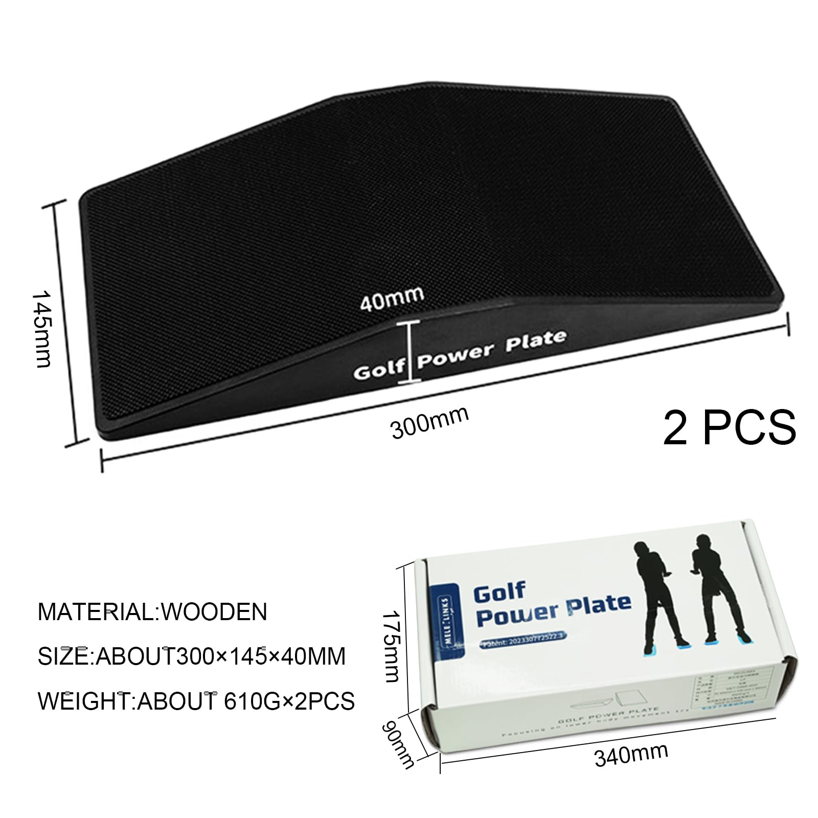 MELE LINKS Golf Swing Training Aid Pressure Plate 2 Pack, Weight Shift Balance Board Set, Golf indoor Teaching Aid for Improved Golf Game Pressure Board Golf Trainer Beginner Gifts, Golf Spedd Practice Equipment