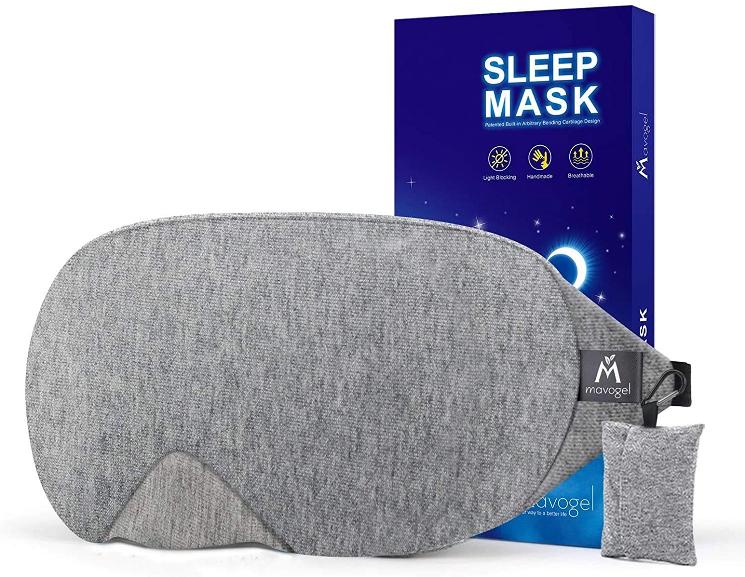 Orchid M Cotton Sleep Eye Mask - Updated Design Light Blocking Sleep Mask, Soft and Comfortable Night Eye Mask for Men Women, Eye Blinder for Travel/Sleeping/Shift Work, Includes Travel Pouch(opp bag)