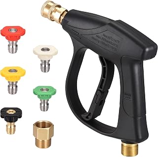 iMeistek High Pressure Washer Gun Kit with 5 Spray Nozzle Tips  1 4 #039  Quick~ - Compare price