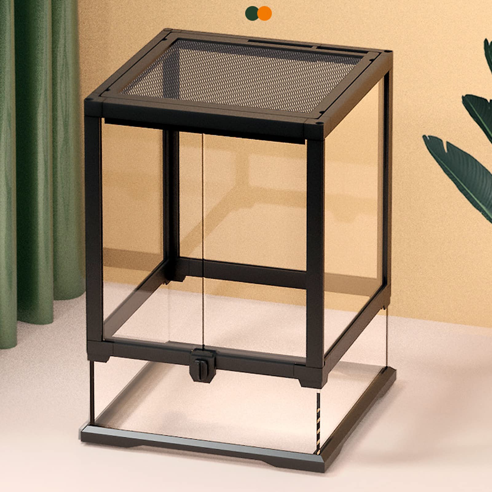 Szklany Zbiornik do Terrarium dla Gadów, Uniwersalny, Odporny na Ucieczkę Przezroczysty, Oddychający Zbiornik z Lasu Deszczowego dla Gadów, Obudowa do Terrarium Siedliskowego dla Gadów dla Małych Gadó