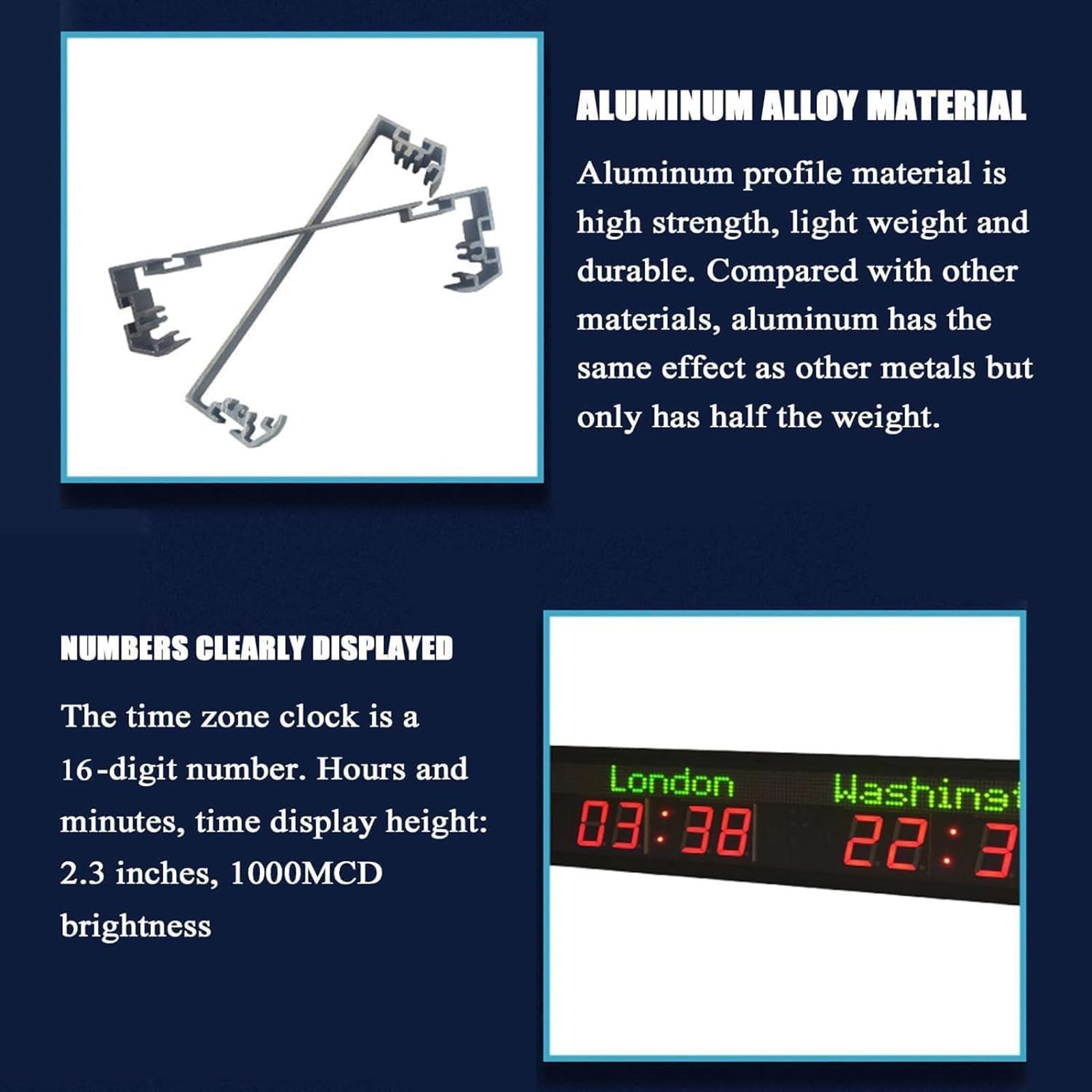 Amazon.com : ZXSYYDS World Time Zones Clock, Digital Multiple Time
