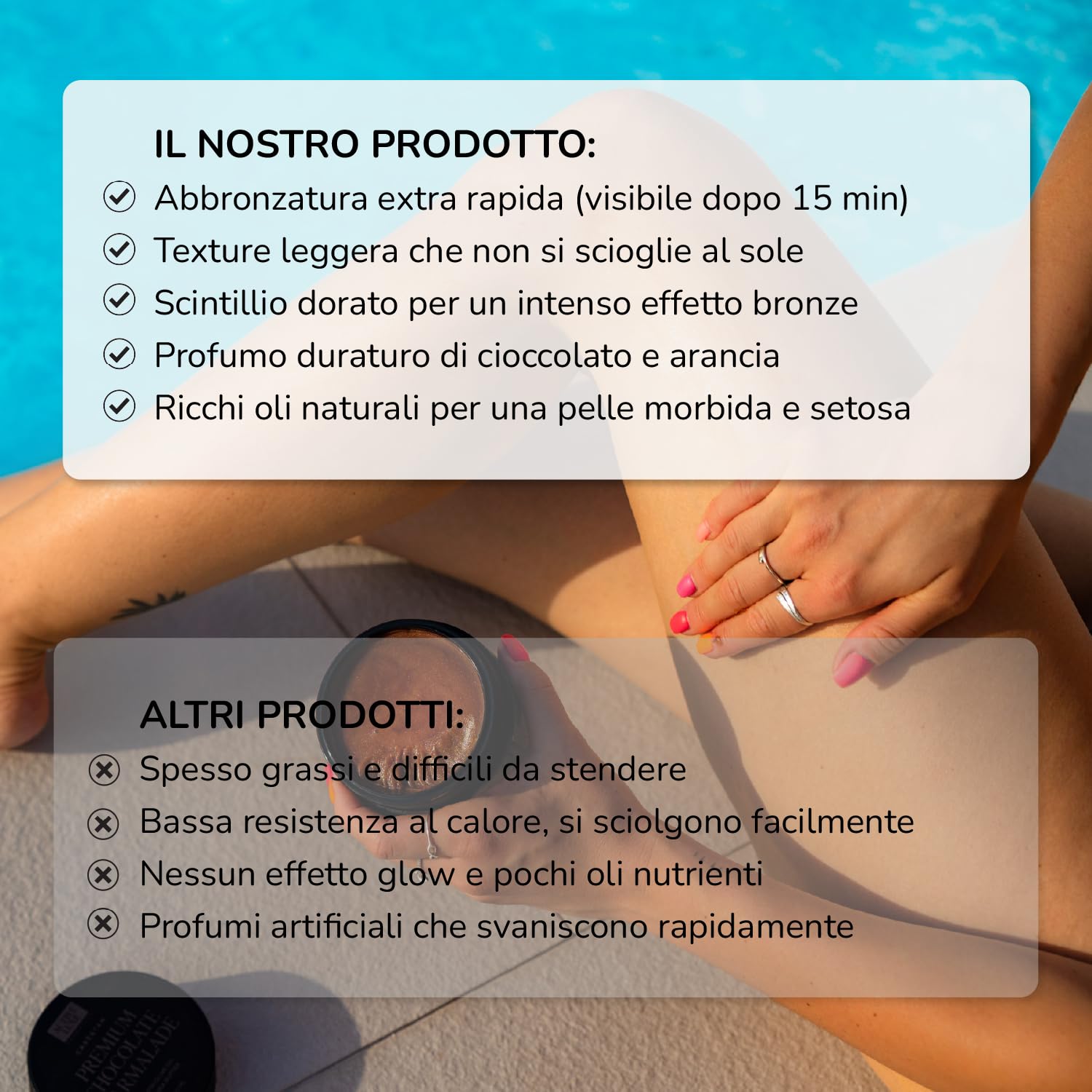 Active Luxe Marmellata di Cioccolato Premium – Crema Abbronzante Rapida con Carota e Olio d'Oliva – Crema Abbronzante Corpo per un Teint Più Scuro (200 ml)