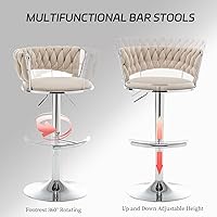 Vista 12 de Gold Velvet Bar Stools Set of 4, Counter Height Barstools with Low Back, Swivel Bar Stool for Kitchen Island, Pub (Grey)