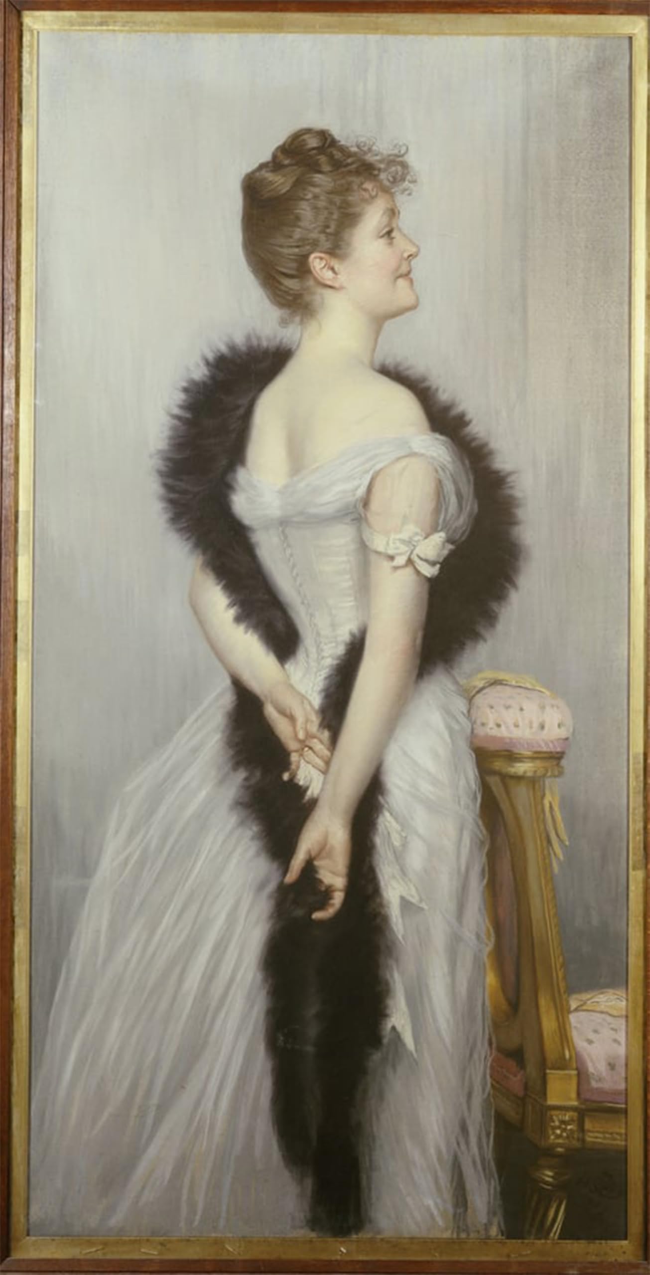 POSTERIIk Famous Modern Artwork Art Mural Portrait of the Vicomtesse De Montmorand by Jacques Oil Paintings Pictures for Home Decor 60x90cm