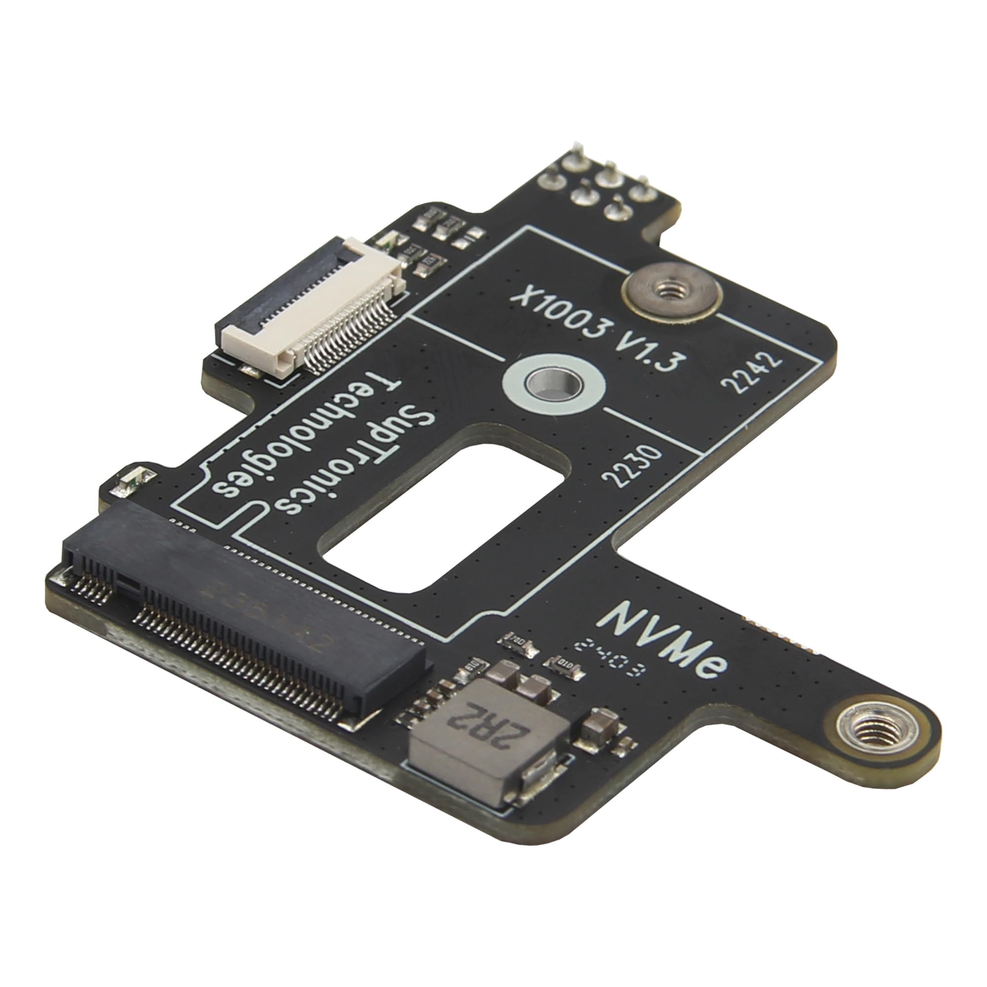 GeekwormX1003 PCIe to M.2 NVMe SSD Pip PCIe Peripheral Board Top for Raspberry Pi 5 & Active Cooler