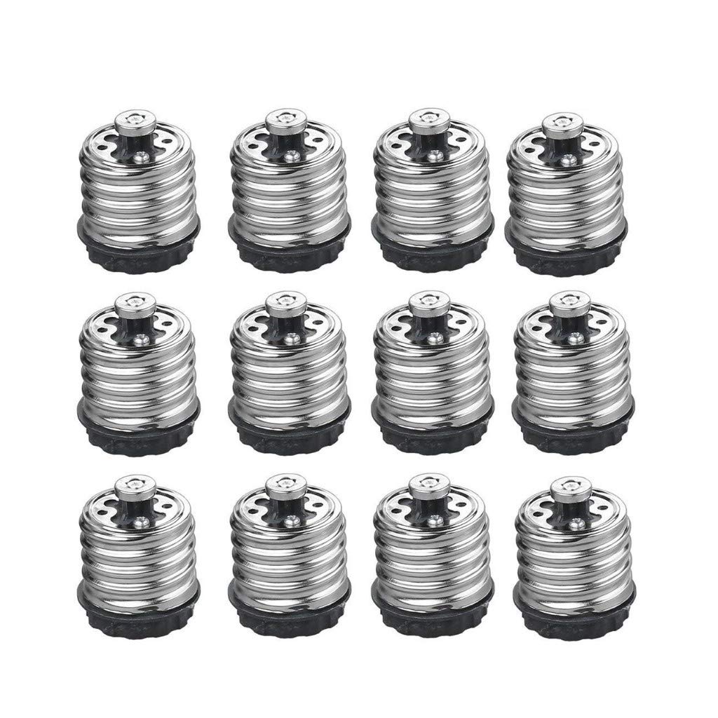 12-Pack E40/E39 to E27/E26 Light Bulb Socket Adapter, Convert E26/E27 Bulb to E39/E40 for LED Bulb Lamp