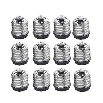 12-Pack E40/E39 to E27/E26 Light Bulb Socket Adapter, Convert E26/E27 Bulb to E39/E40 for LED Bulb Lamp