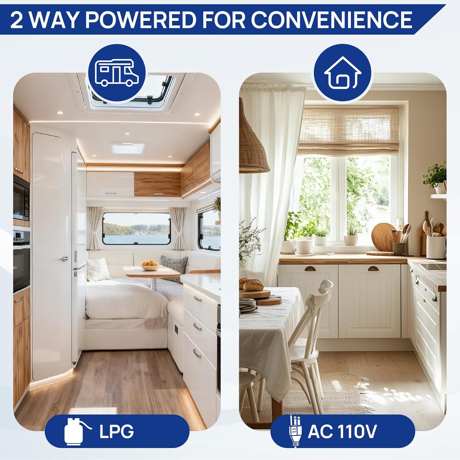 Smad Propane Refrigerator, 19.5 cu.ft Off Grid Propane Refrigerator with Freezer,110V/LPG Propane Fridge with Top Freezer, for Garage,RV,Cabin,Food Truck,Cottages Use