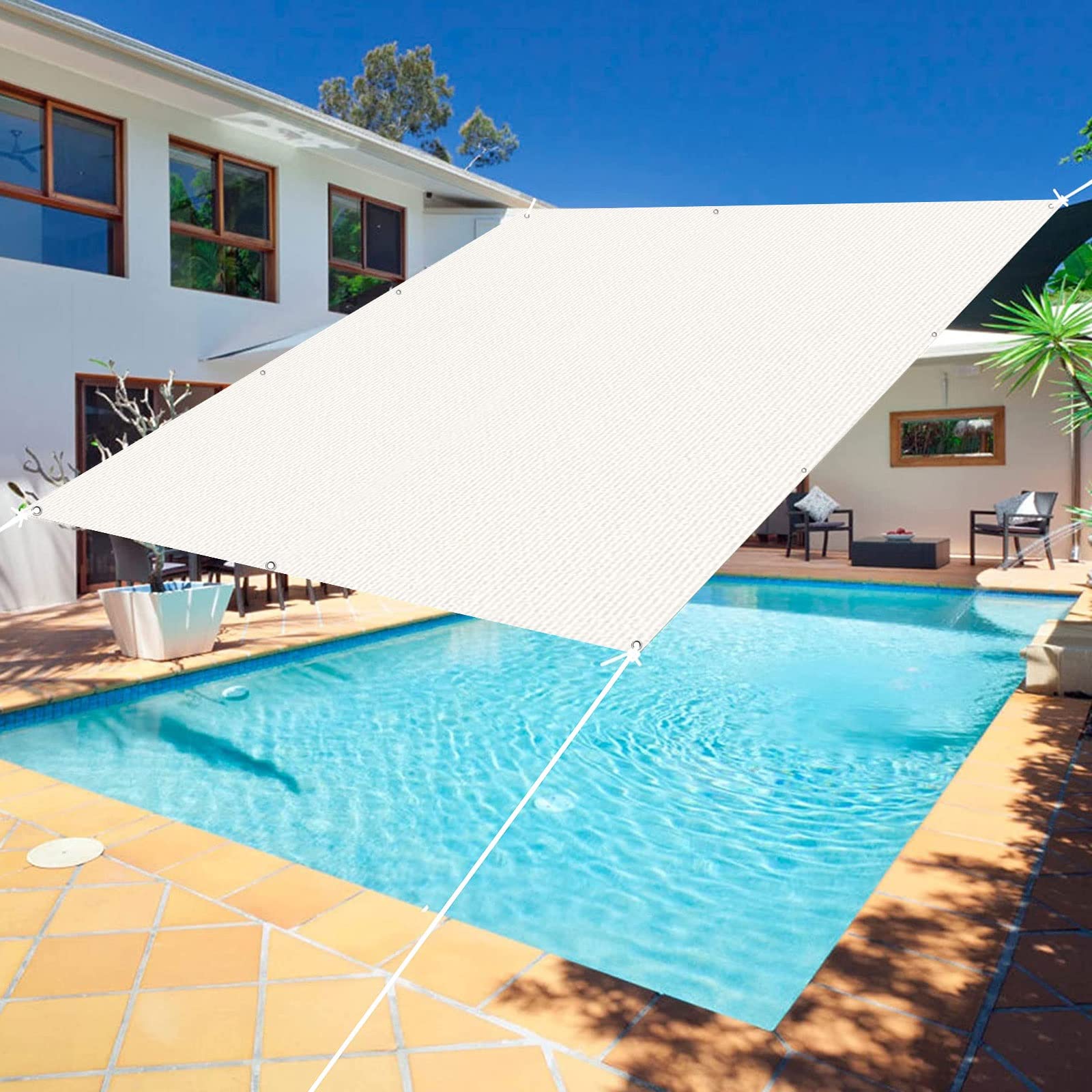 GLDYTVF Outdoor Sunscreen Awning Canopy 1.4 x 3.6m 95% UV Block Screen Shelter Gazebo Pergola with Patio Party Backyard Lawn Garden Attachment White