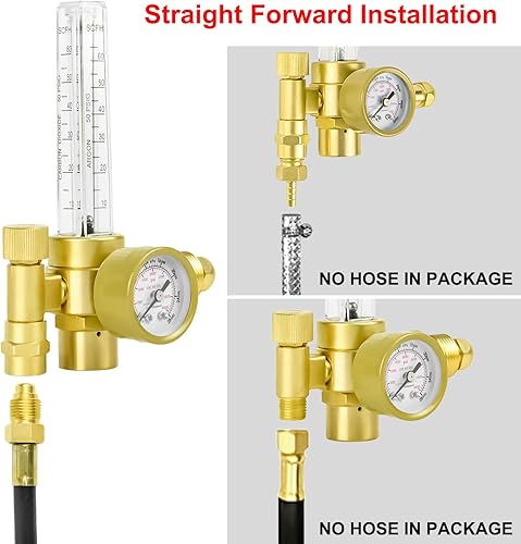 Miniatura 3 de Regulador de argón de CO2 Medidor de flujo de argón Medidor de regulador de gas para soldadura Mig Tig con soldadura de manguera de gas de 10 pies
