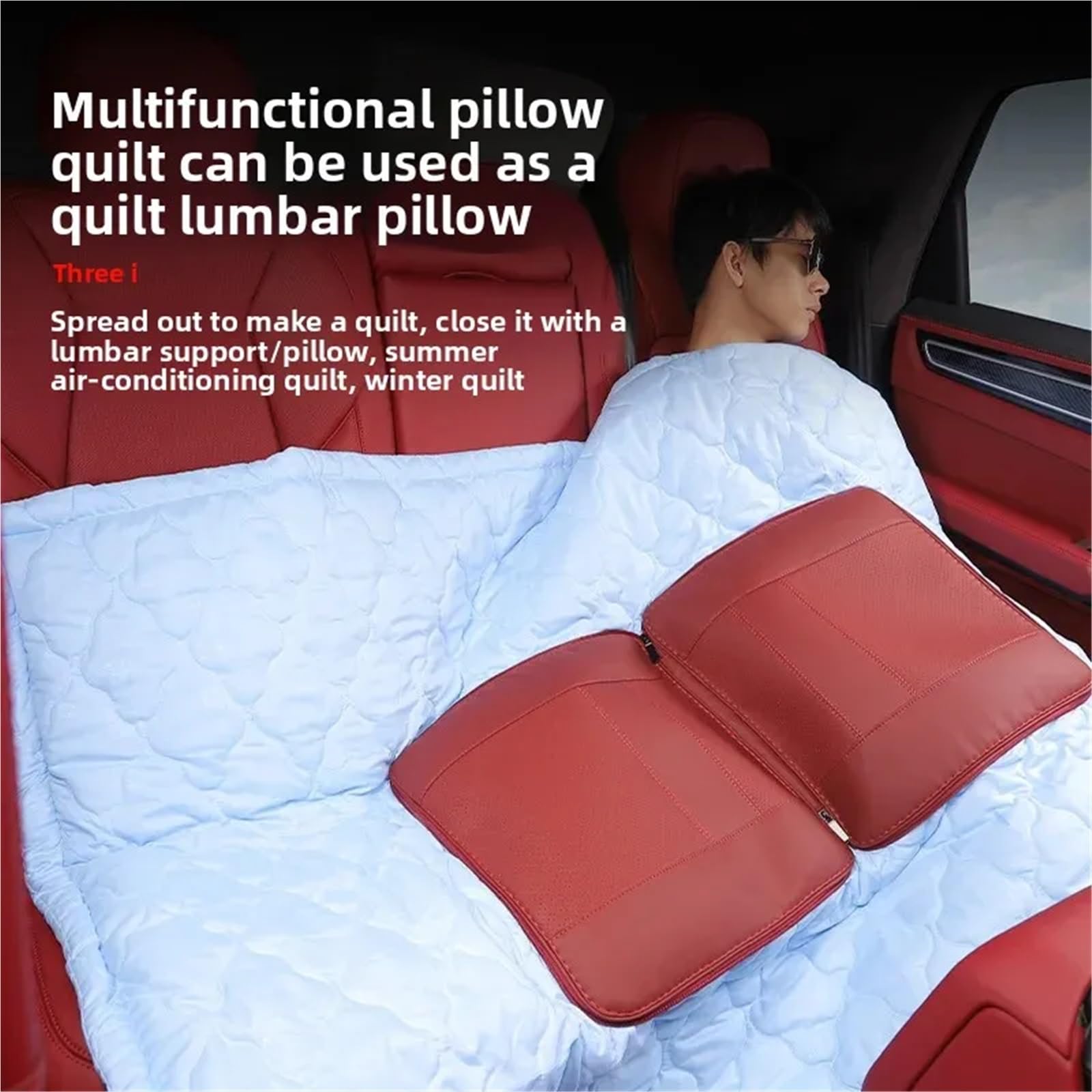 XYAOJUTU Auto Kopfstütze Doppelseitiges Nackenkissen aus echtem Leder für das Auto, Sitzkissen, Schulter, Ganzjahres-Universal-Fahrzeugkissen Kopfstütze Für Autositz(Headrest-Bordeaux red)