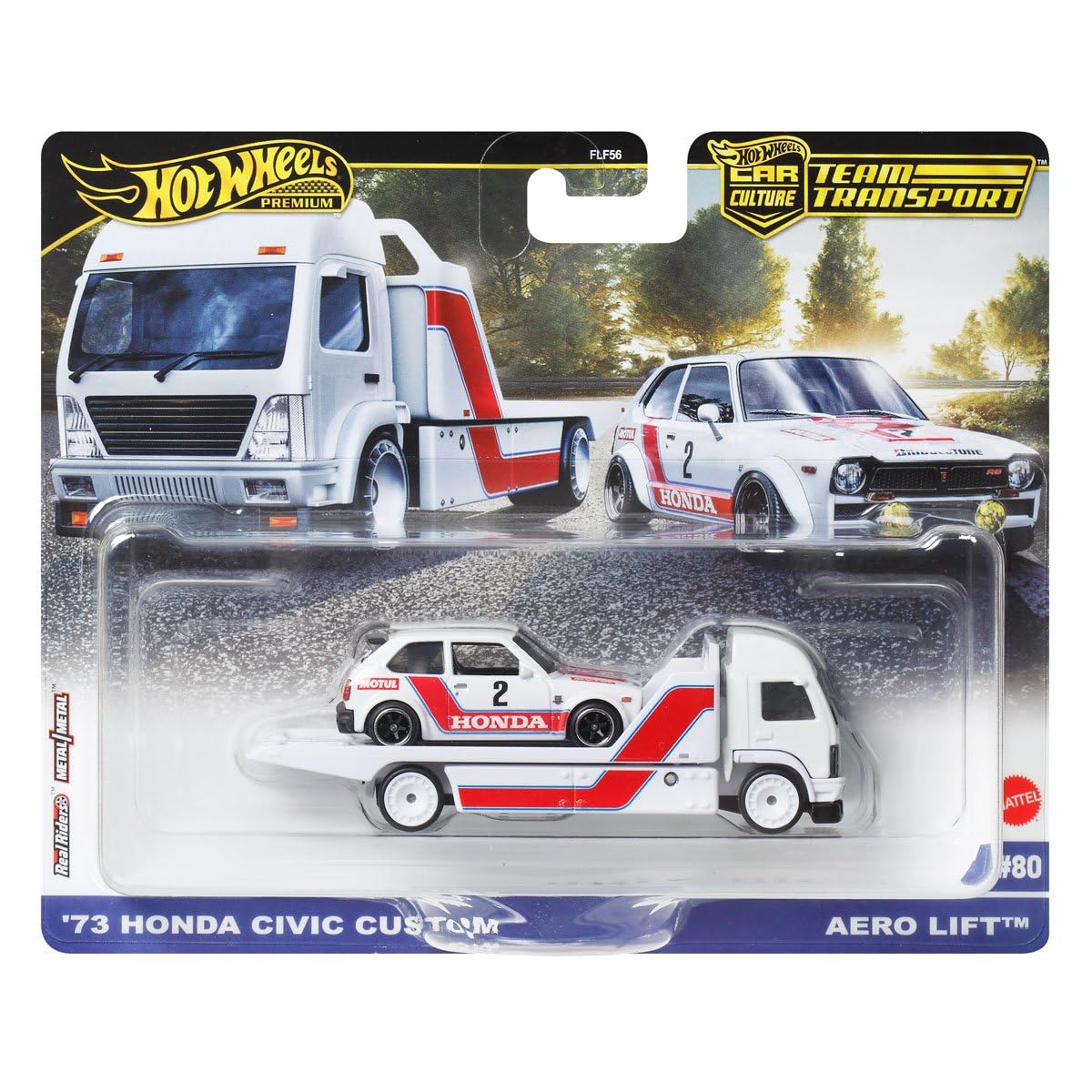 Hot Wheels Team Transport '73 Honda Civic Custom Aero Lift #80 1:64 Scale Model