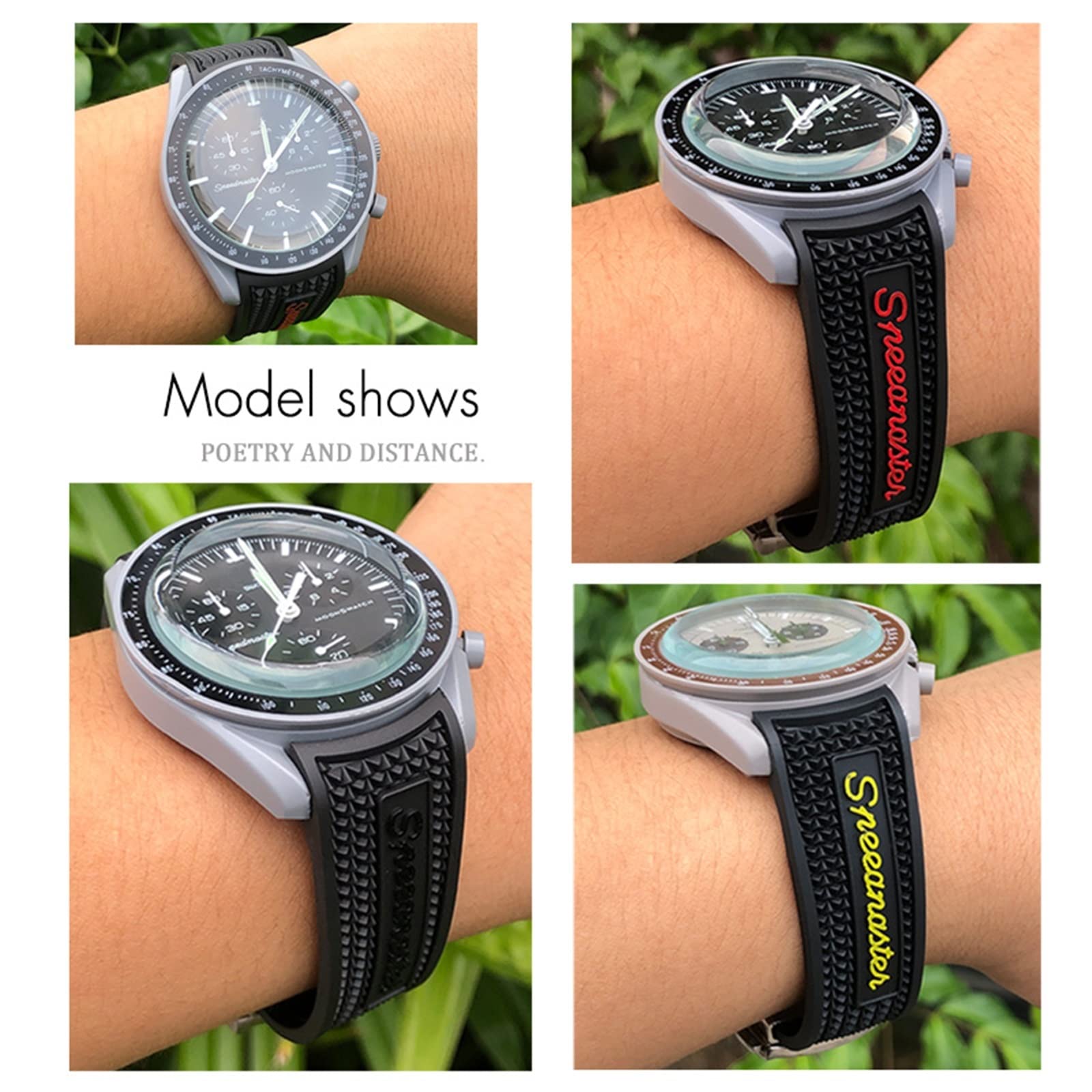 CZKE Kobiety mężczyźni paski do zegarków Omega Sxwatch Speedmaster 007 Seamaster 300 AT150 silikonowy pasek do zegarka 18 mm 19 mm 20 mm 21 mm 22 mm, 21mm, Agat