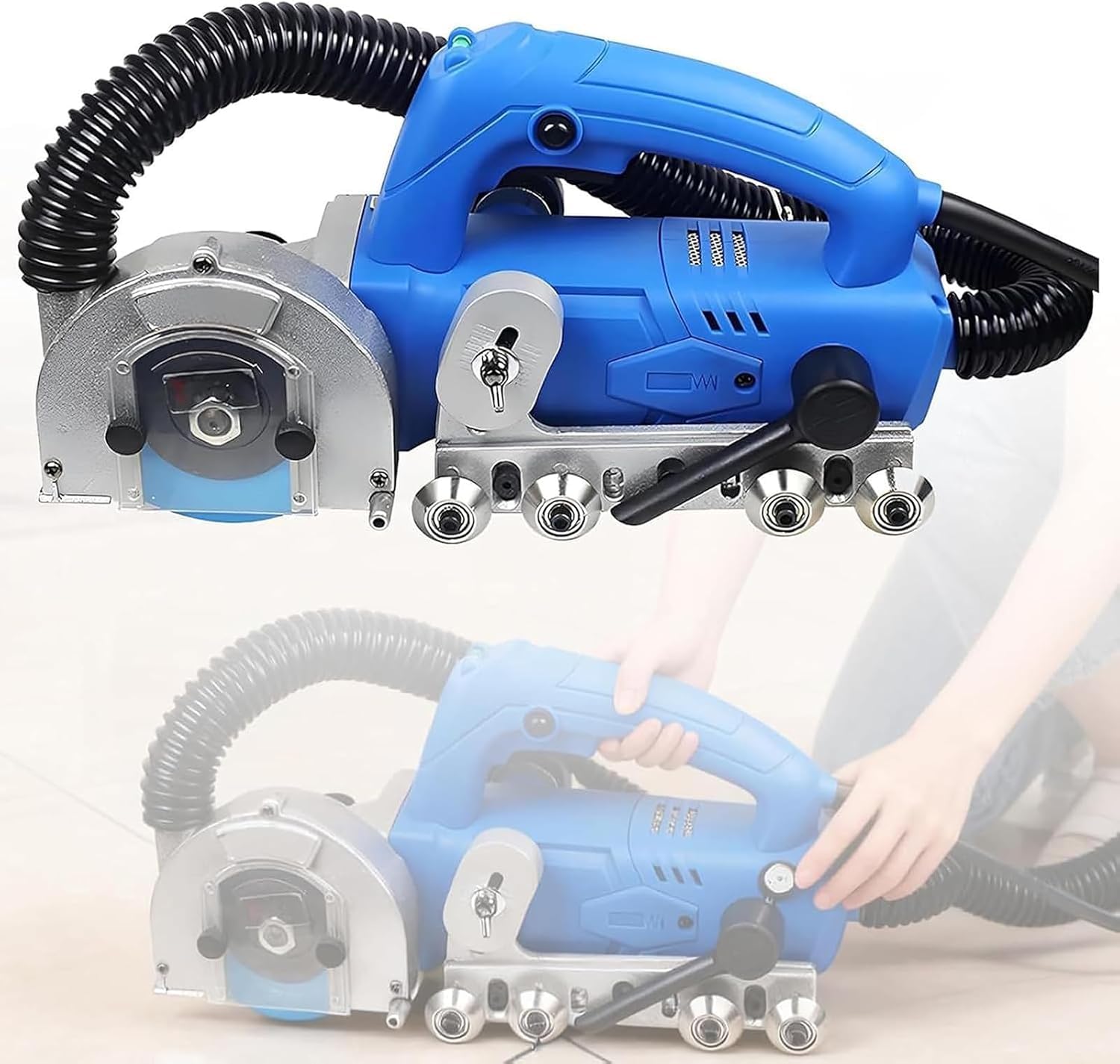 Máquina Profesional Para Remover Lechada De Azulejos, Herramienta Eléctrica De 1200 W Y 9000 Rpm Con Cuchilla De 100 Mm, Aspiración Automática De Polvo Y Soplado De Aire, Ajuste De Profundidad De