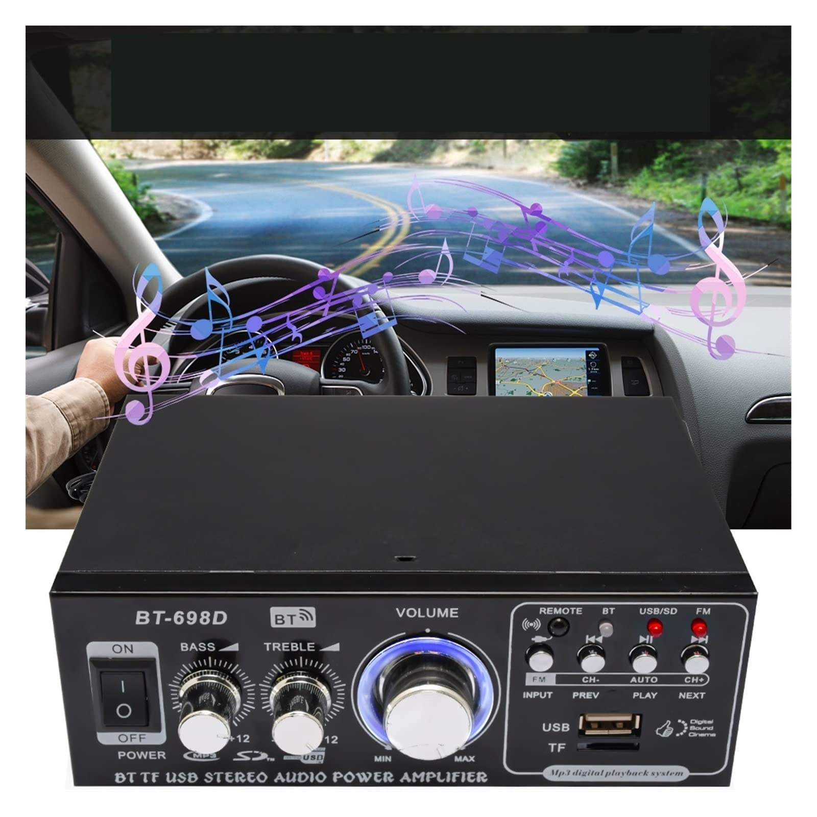 200W + wzmacniacz mocy HIFI wsparcie pilot FM USB SD Treble Bass wzmacniacze kina domowego,Szeroka kompatybilność