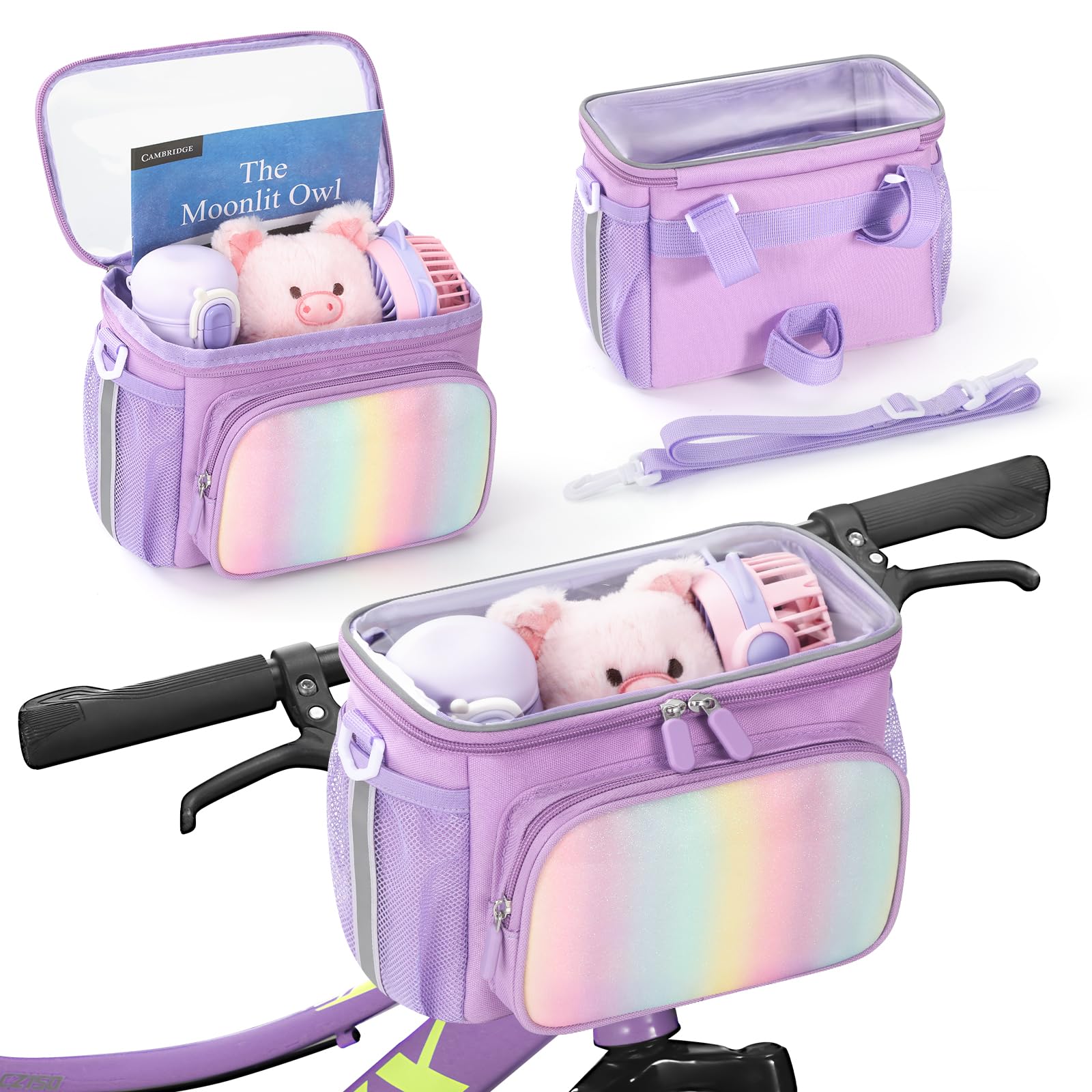 Kids Bike Basket Front Handlebar Bag – Fits Toddler Bikes, Balance Bikes, Scooters, Tricycles & Children’s Bicycles | Small Cute Fabric Basket for Boys & Girls, Carry Toys & Snacks — image 1