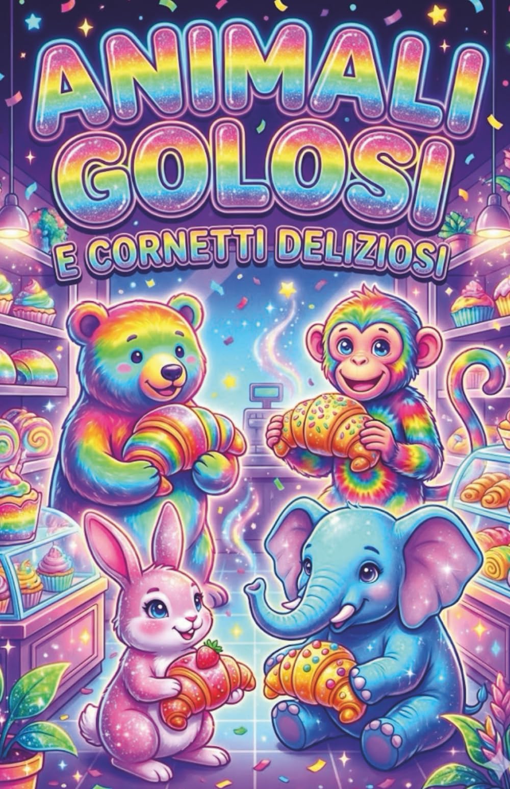 Animali Golosi e Cornetti Deliziosi: 50 Disegni Facili e Divertenti da Colorare
