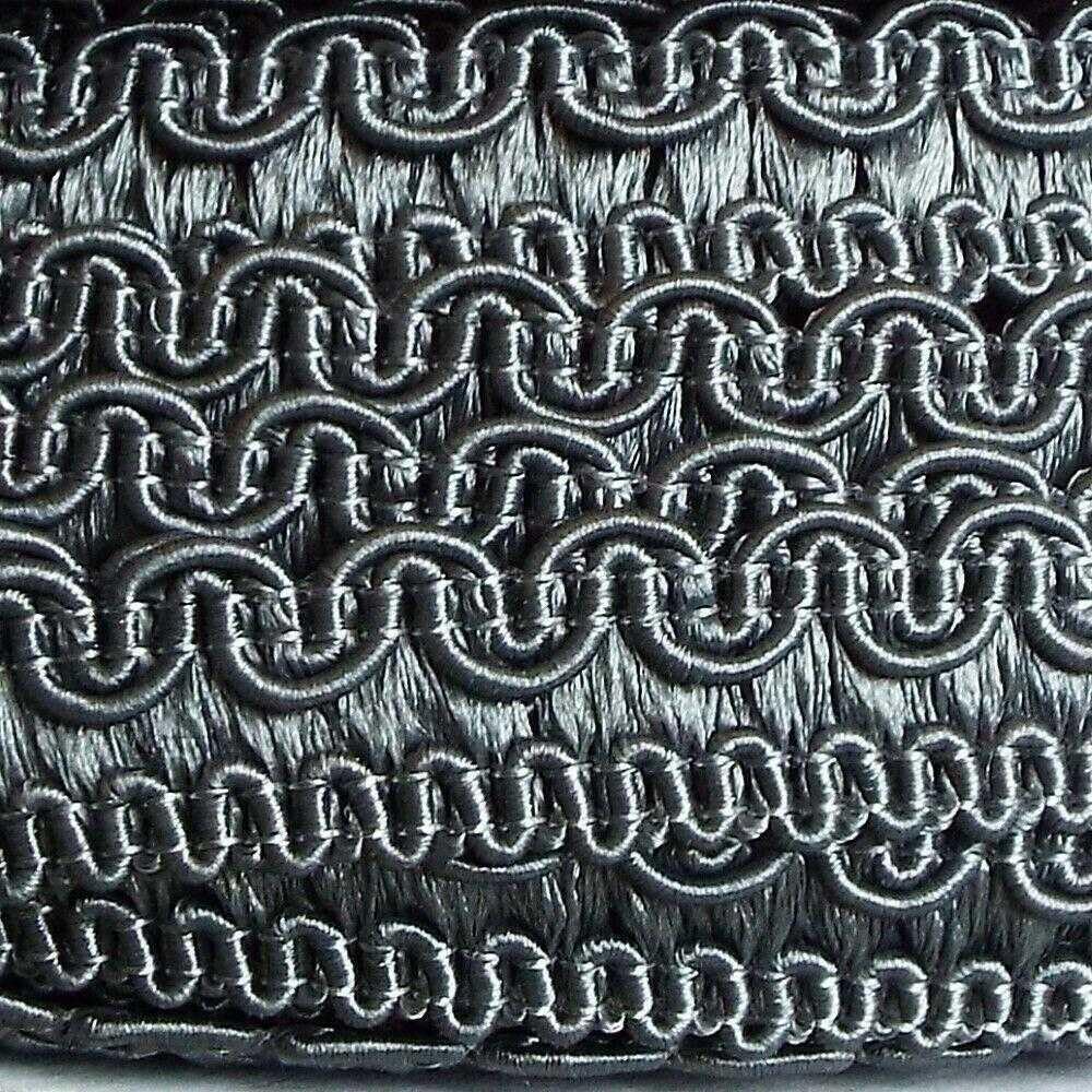 11mm Scroll Gimp Braid Trim Big Small Upholstery 38 Colour Buy 1 2 or 4m 934D, 038 Dark Grey, 2 Metres