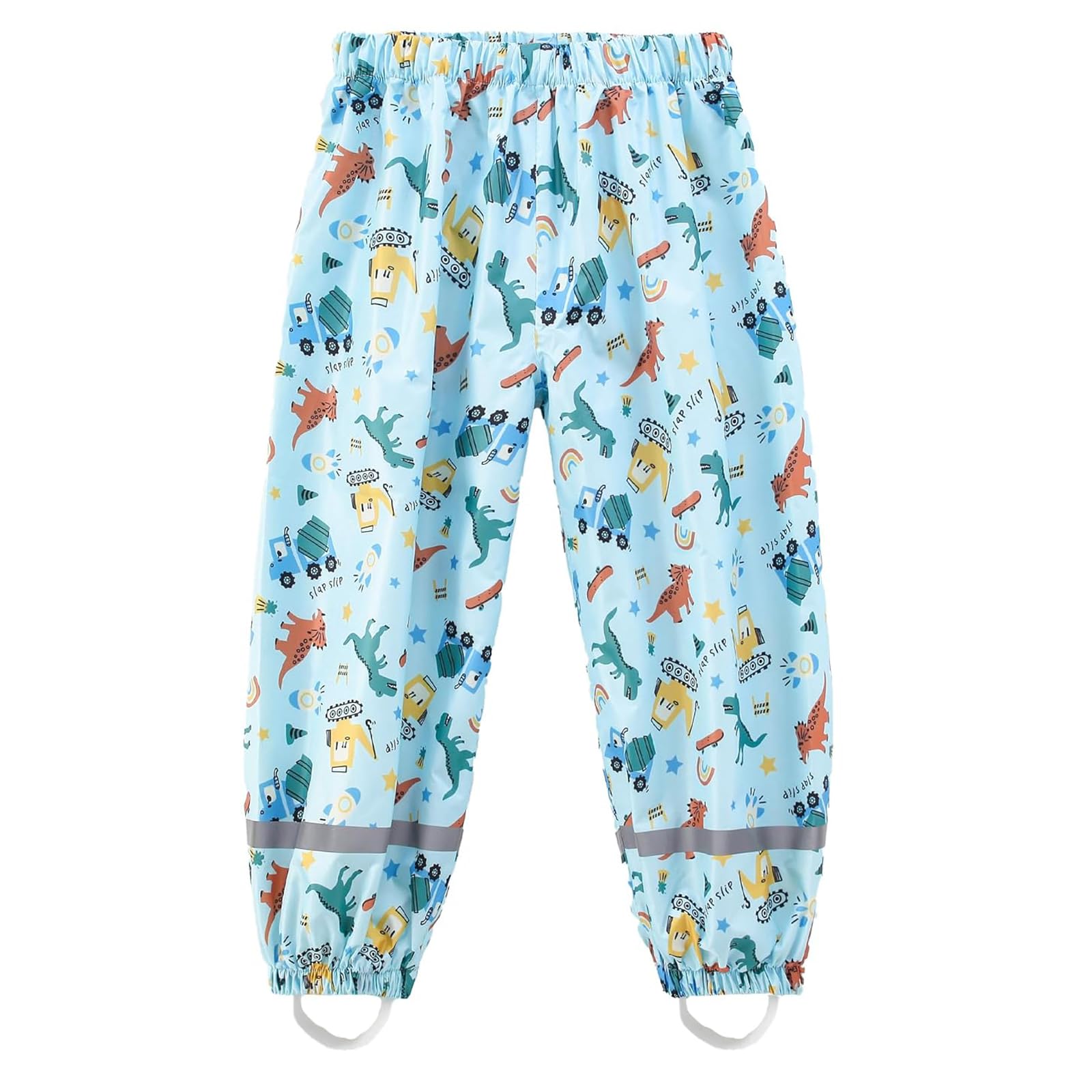 YIQAUMA Toddlers Boys Girls Waterproof Rain Pants Kids Lightweight Reflective Windproof Rainwear (US, Age, 3 Years, 4 Years, Light Blue)